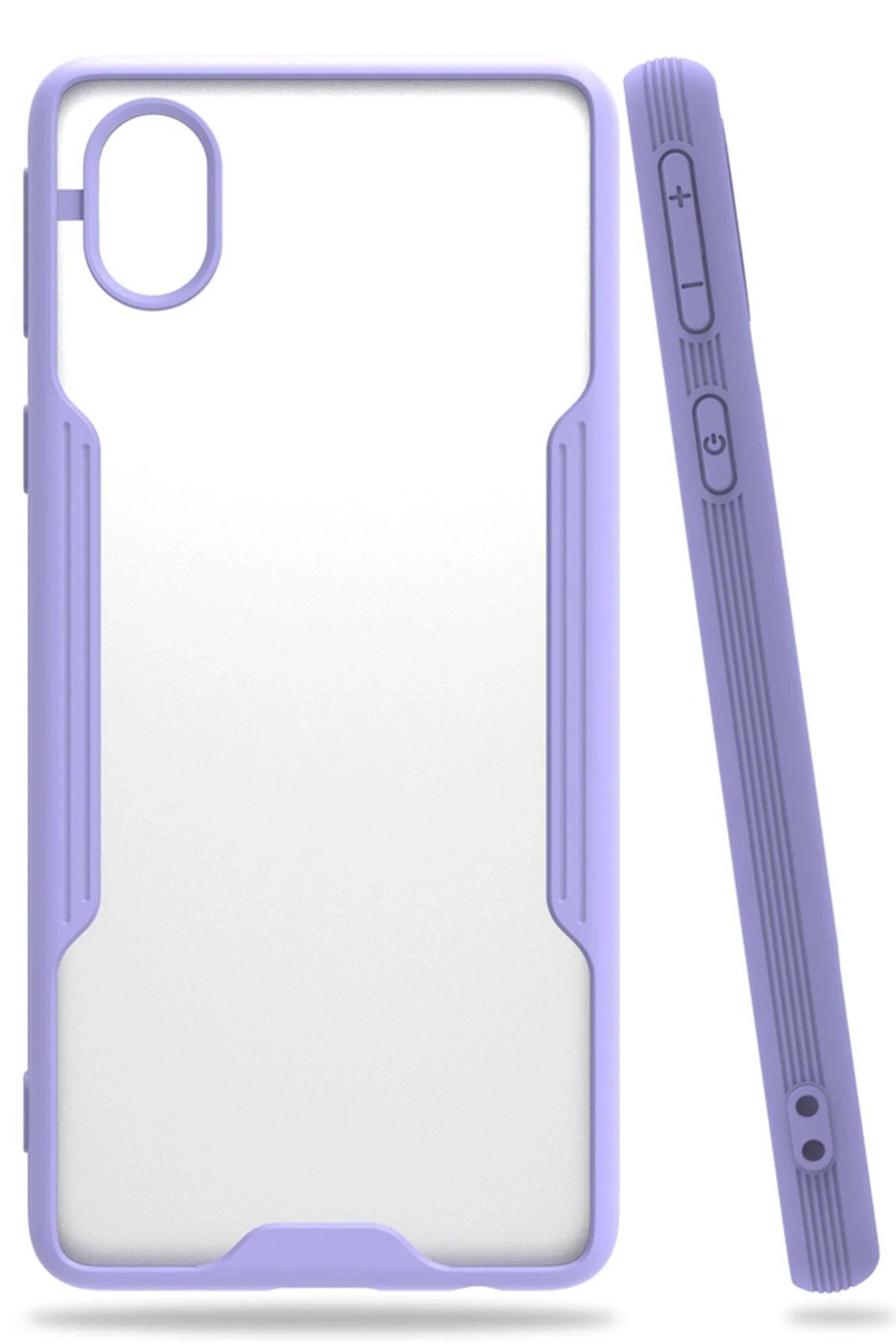 CepteToptan Newface Samsung Galaxy A01 Core Kılıf Platin Silikon - Lila