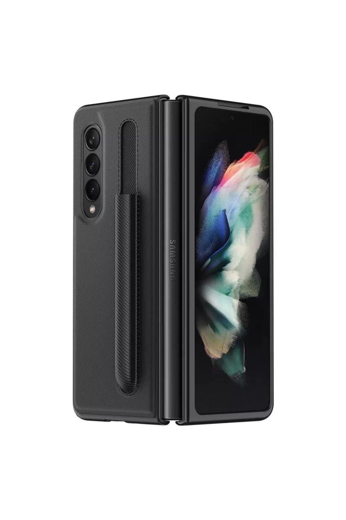 BIGBOYCL Samsung Galaxy Z Fold 3 Kılıf Fold Kapak - Siyah – Darbe Koruma
