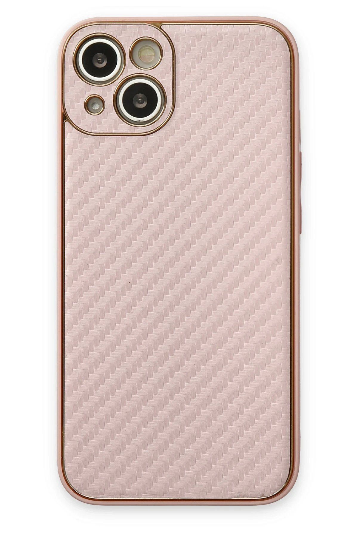 CepteToptan Newface iPhone 13 Kılıf Coco Karbon Silikon - Pembe