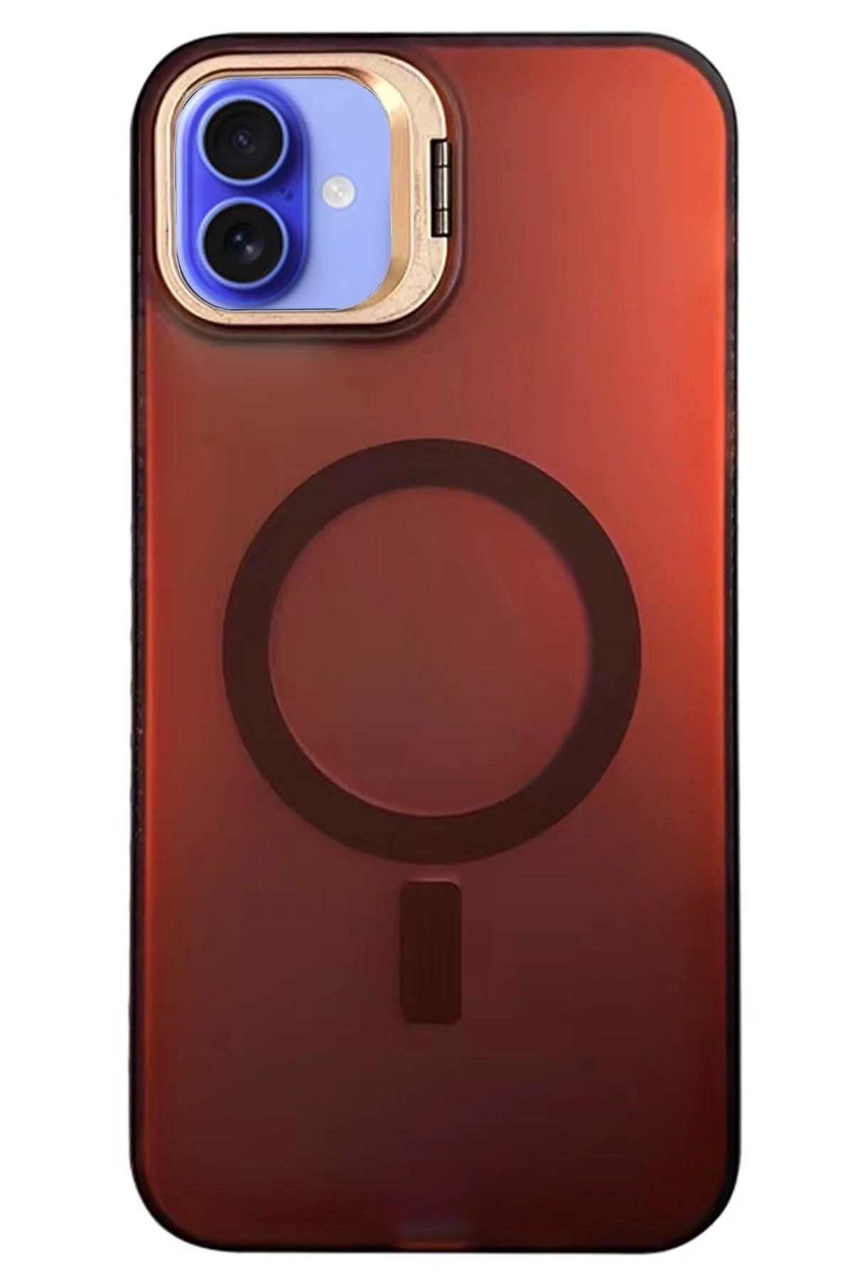 CepteToptan Newface iPhone 16 Plus Kılıf Primera Magsafe Standlı Kapak - Bordo