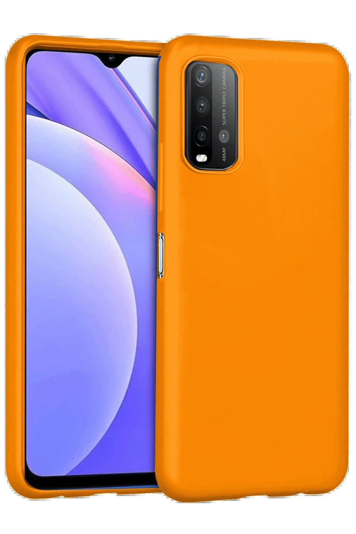 CepteToptan Newface Xiaomi Redmi 9T Kılıf Nano içi Kadife Silikon - Turuncu