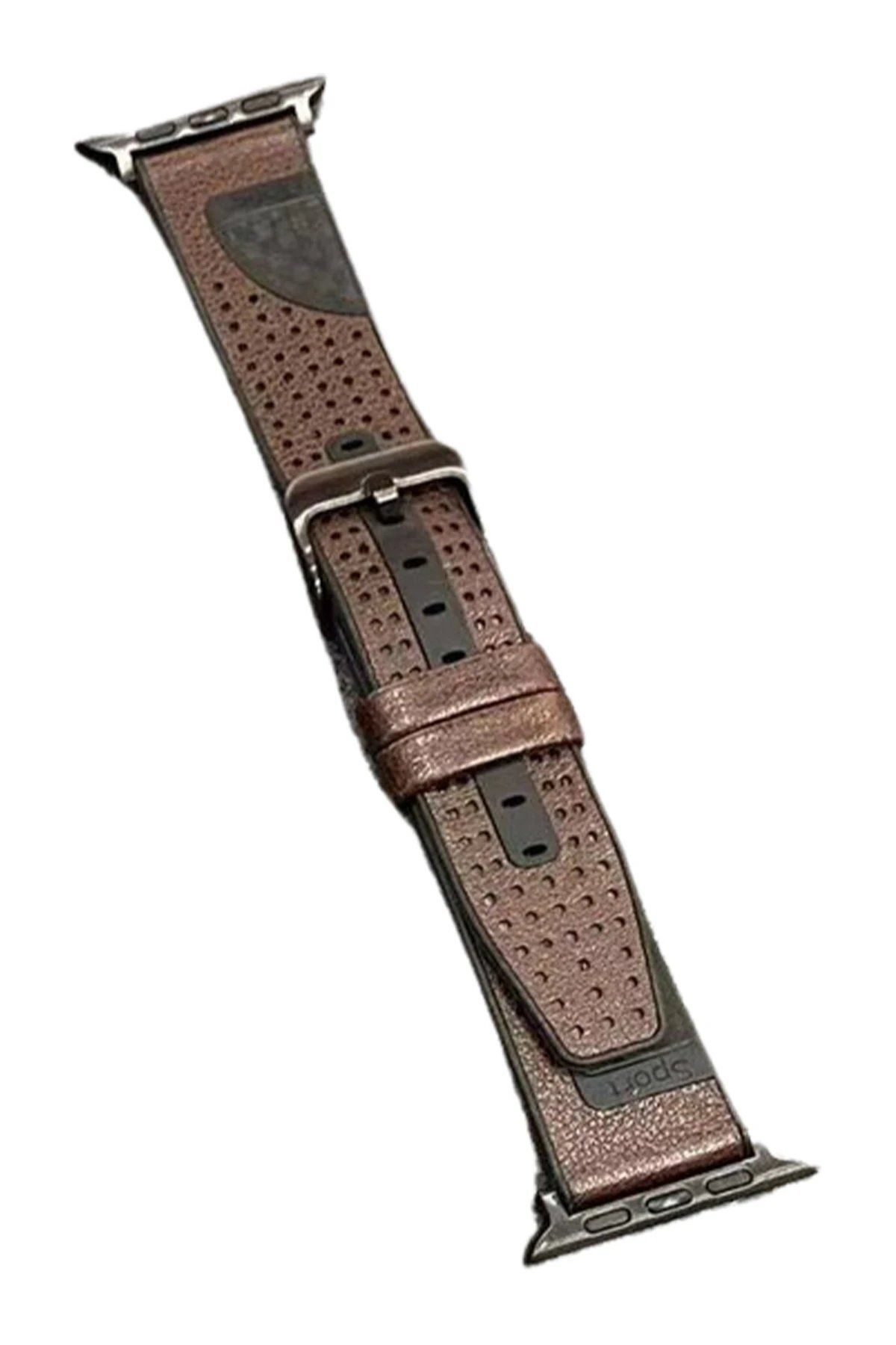 CepteToptan Movenchy Watch 45mm Uyumlu Buff Deri Kordon - Kahverengi