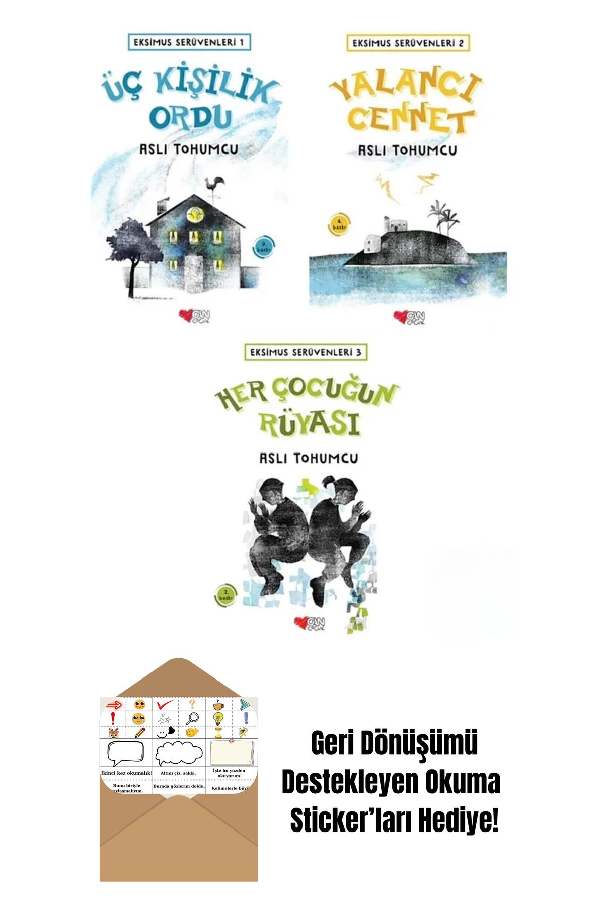 Can Yayınları Eksimus Serüvenleri 3 Kitap Set + Okuma Sticker'ları