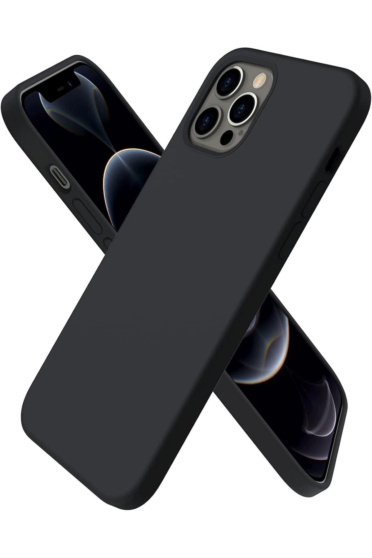 CepteToptan Newface iPhone 12 Pro Max Kılıf First Silikon - Siyah