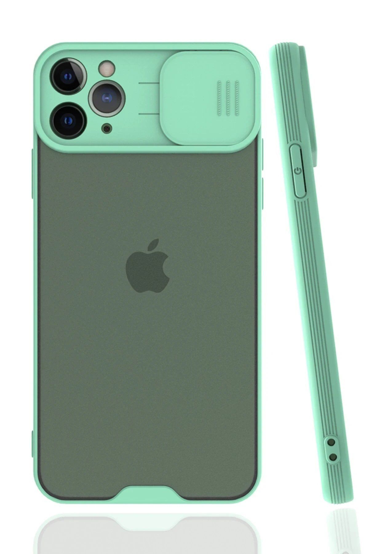 CepteToptan Newface iPhone 11 Pro Max Kılıf Platin Kamera Koruma Silikon - Açık Yeşil