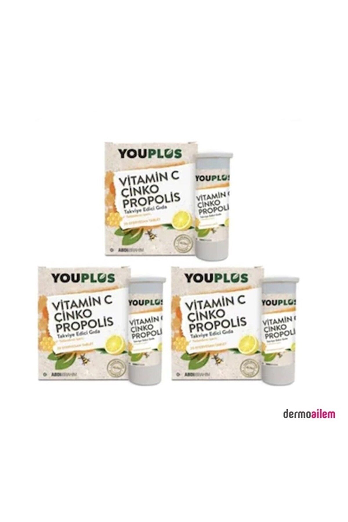Youplus Vitamin C Çinko Propolis 20 Efervesan Tablet 3'lü Paket