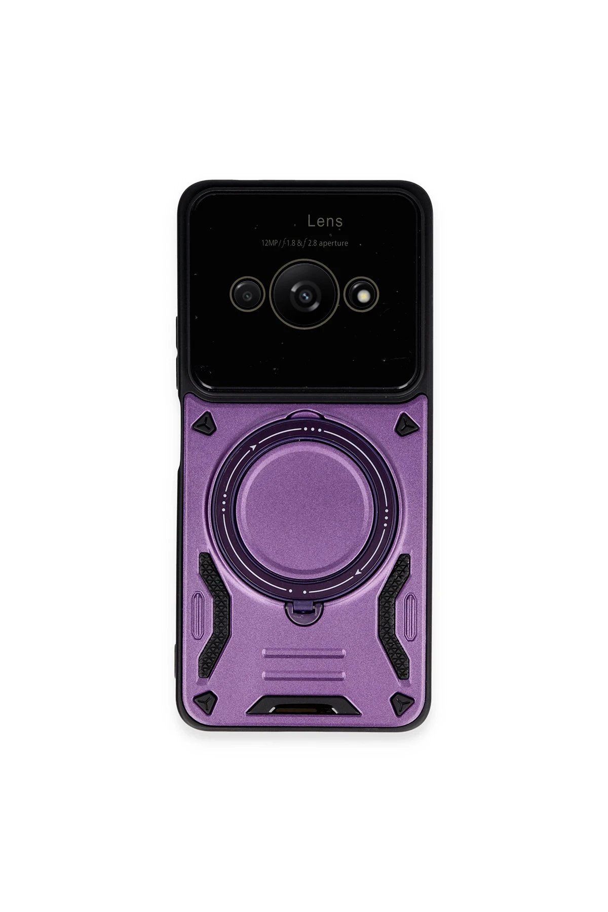 CepteToptan Newface Xiaomi Poco C61 Kılıf Joy Lens Standlı Kapak - Mor