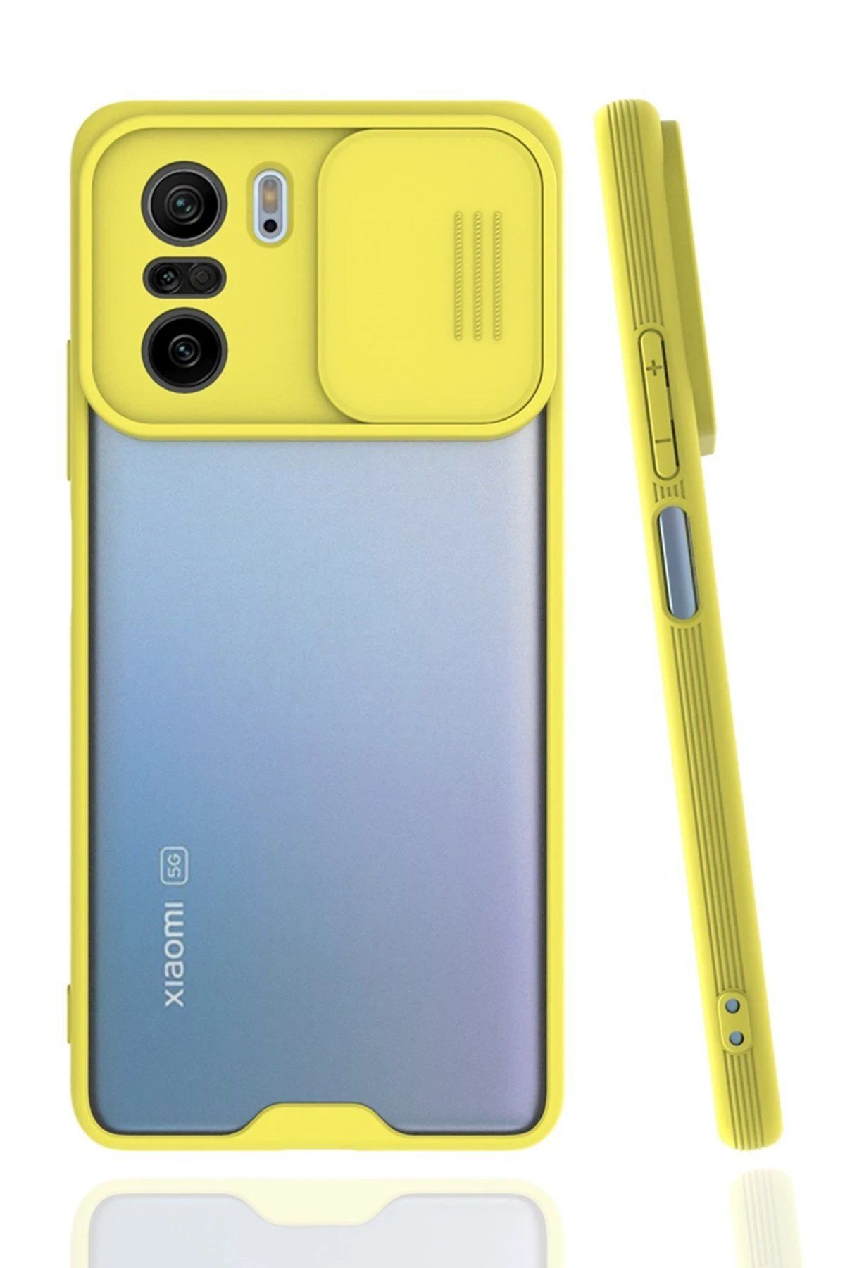 CepteToptan Newface Xiaomi Poco F3 Kılıf Platin Kamera Koruma Silikon - Sarı