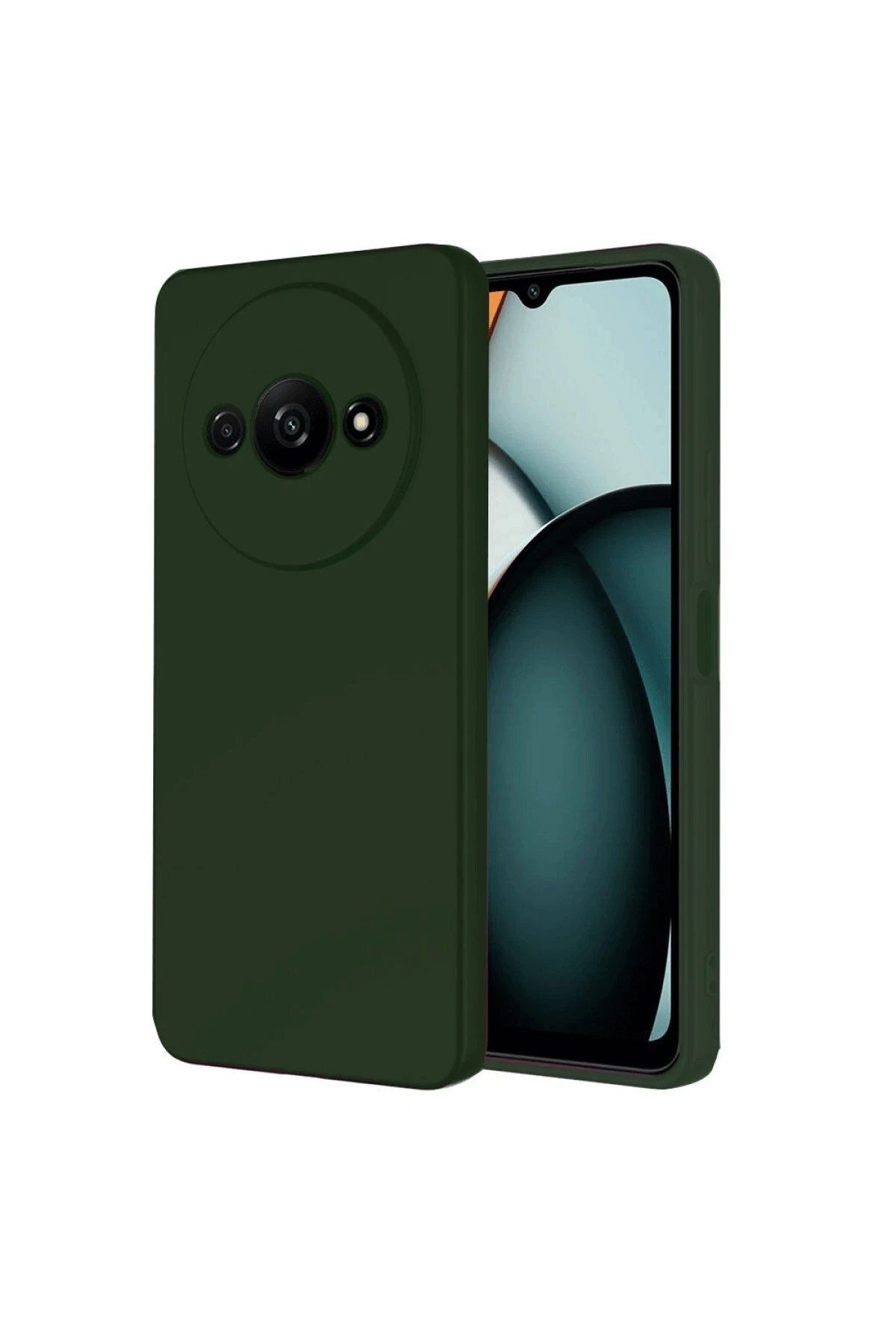 CepteToptan Newface Realme C61 Kılıf First Silikon - Koyu Yeşil