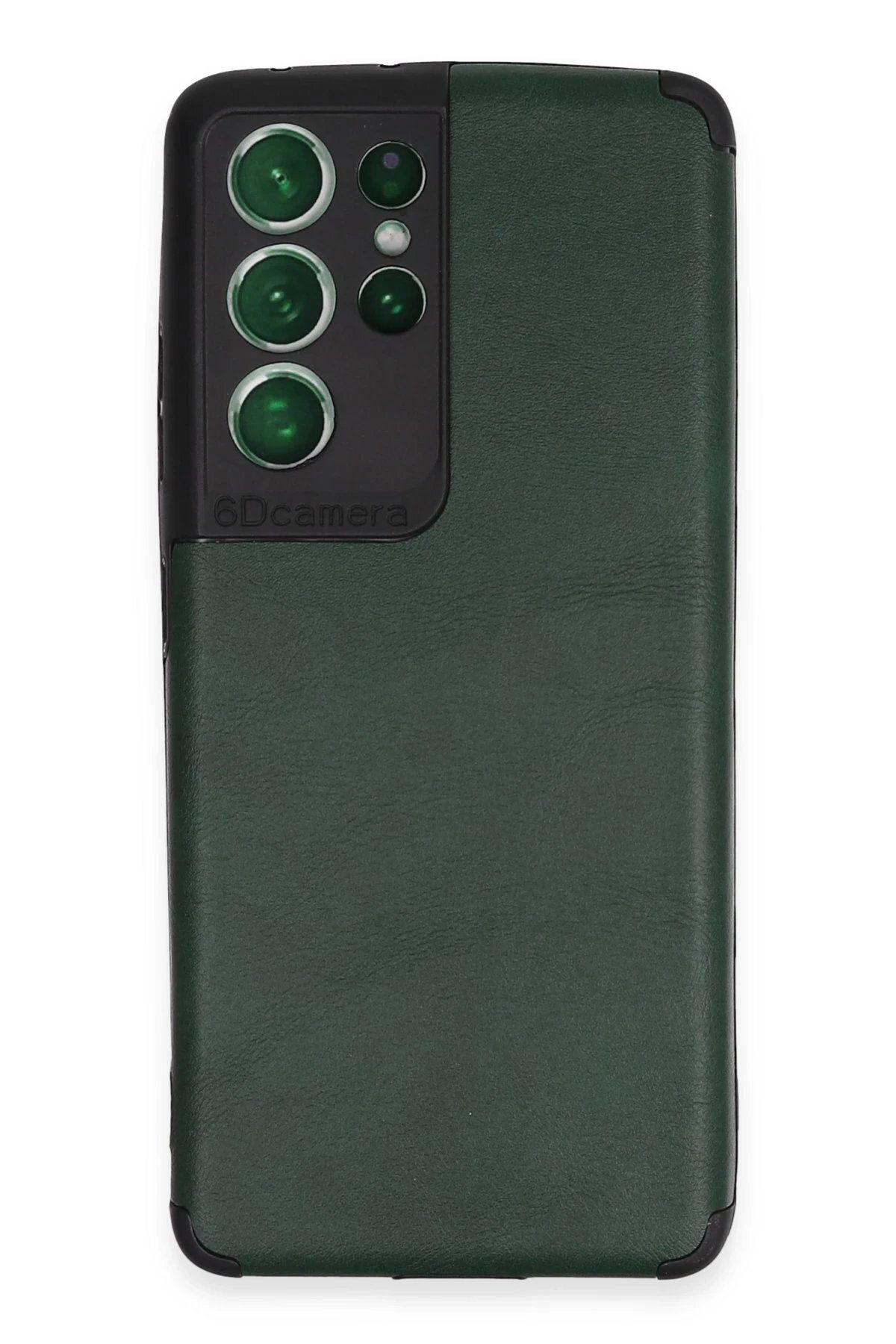 CepteToptan Newface Samsung Galaxy S21 Ultra Kılıf Loop Deri Silikon - Yeşil