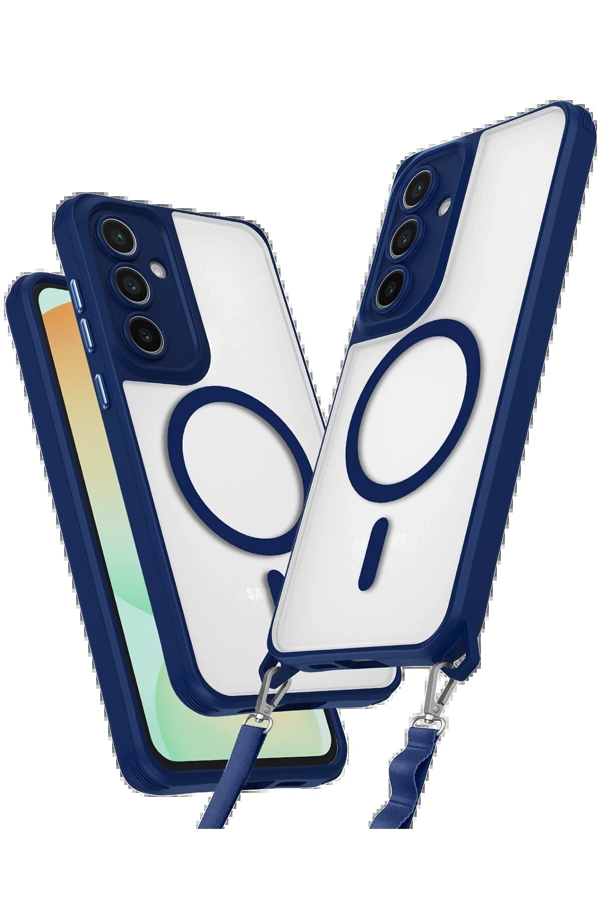CepteToptan Newface Samsung Galaxy S24 FE Kılıf Enka Magsafe Silikon Kılıf - Lacivert
