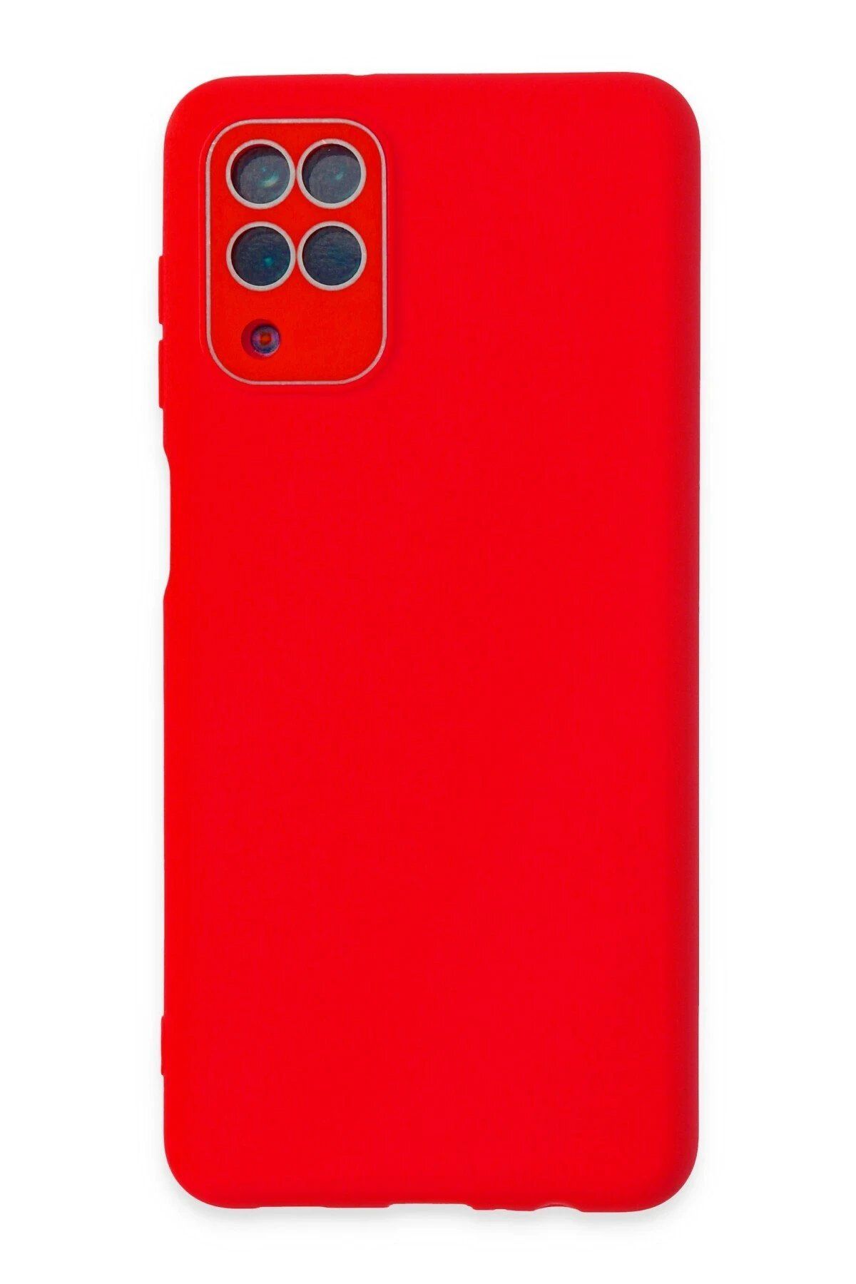 CepteToptan Newface Samsung Galaxy A22 Kılıf Lansman Glass Kapak - Kırmızı