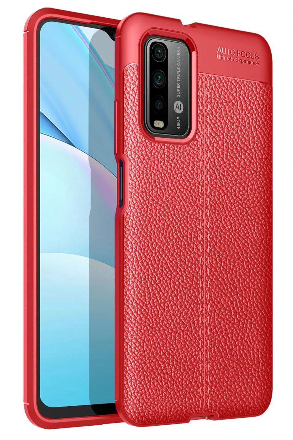 CepteToptan Newface Xiaomi Redmi 9T Kılıf Auto Focus Kapak - Kırmızı