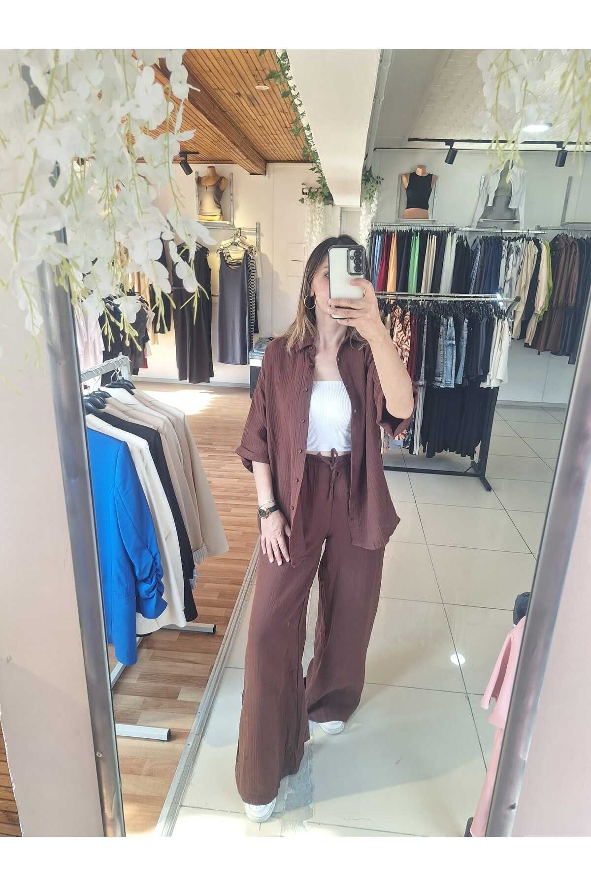 Nilbutik Acı kahve müslin takım