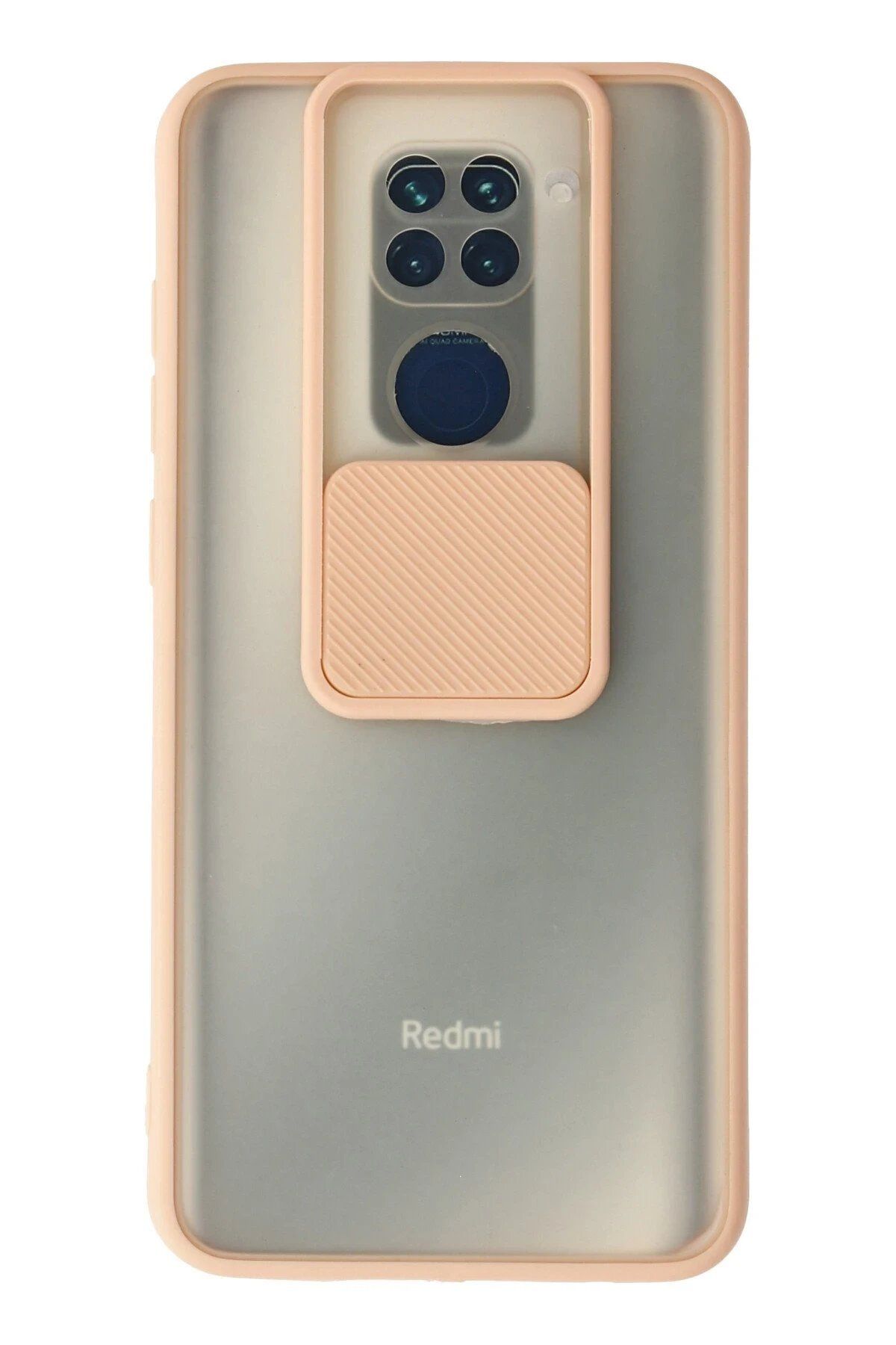 CepteToptan Newface Xiaomi Redmi Note 9 Kılıf Palm Buzlu Kamera Sürgülü Silikon - Pembe