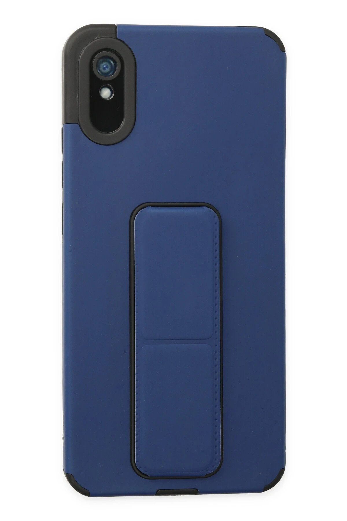 CepteToptan Newface Xiaomi Redmi 9A Kılıf Mega Standlı Silikon - Mavi
