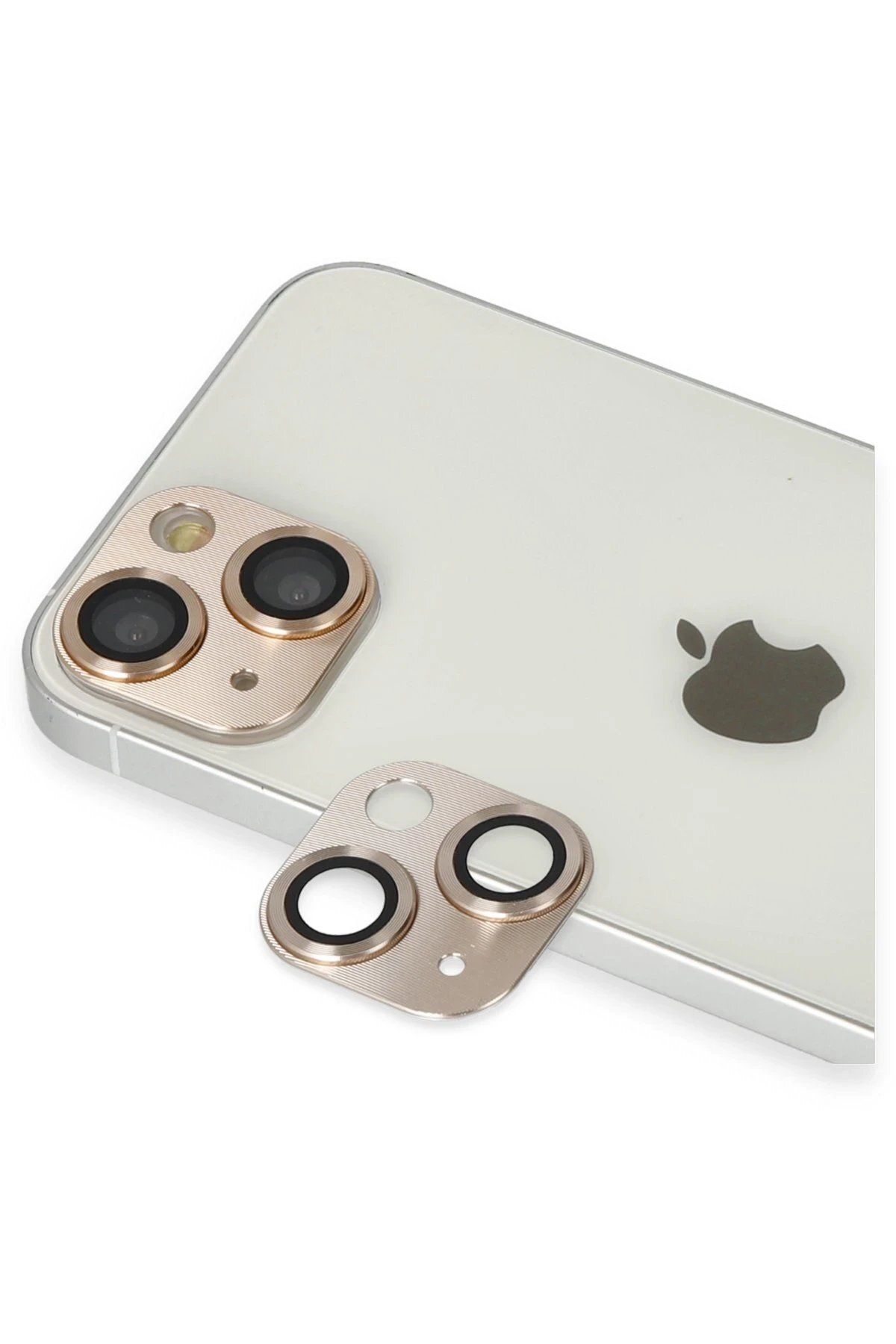 CepteToptan Newface iPhone 13 Uyumlu Pers Alüminyum Kamera Lens - Gold