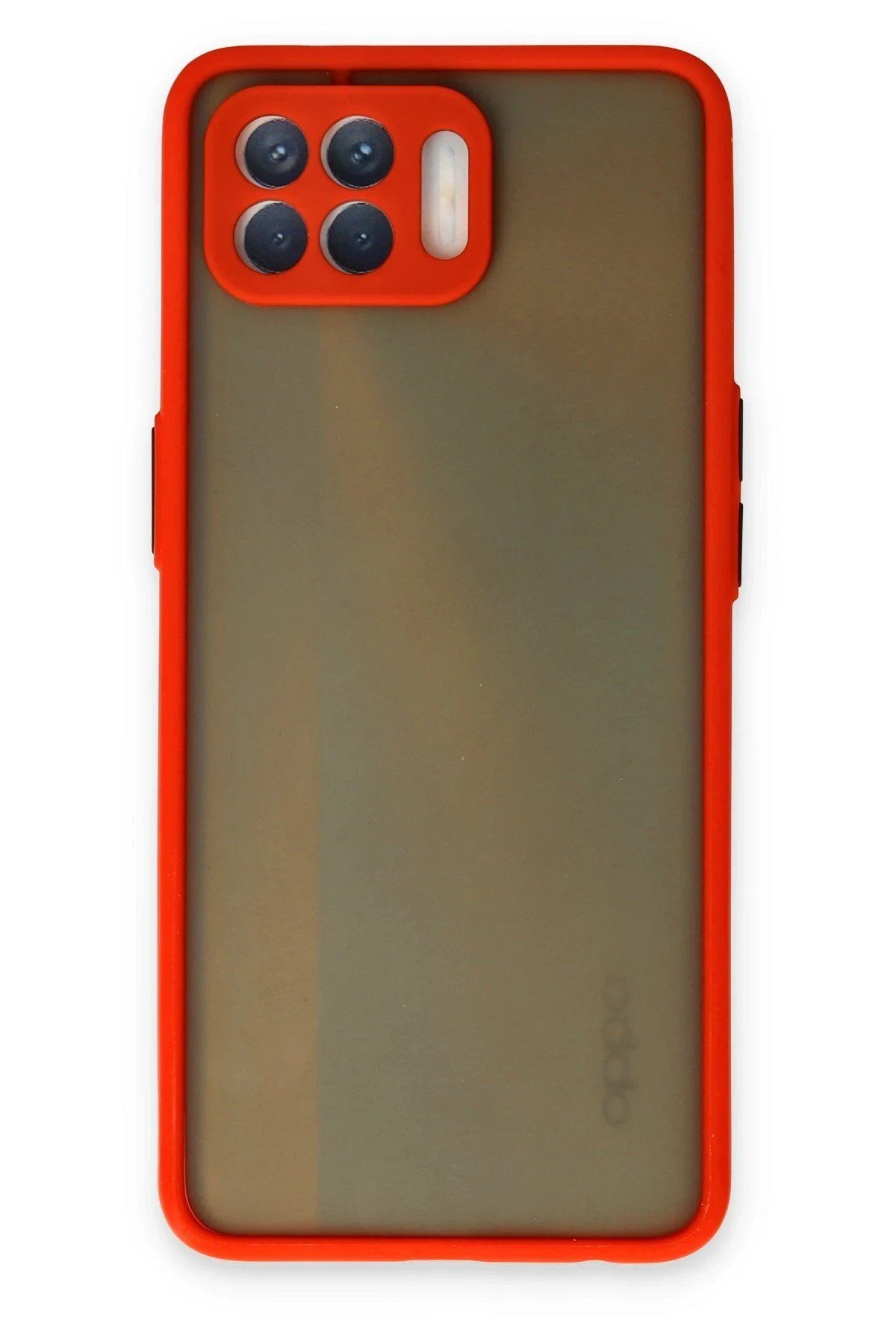 CepteToptan Newface Oppo Reno 4 Lite Kılıf Montreal Silikon Kapak - Kırmızı