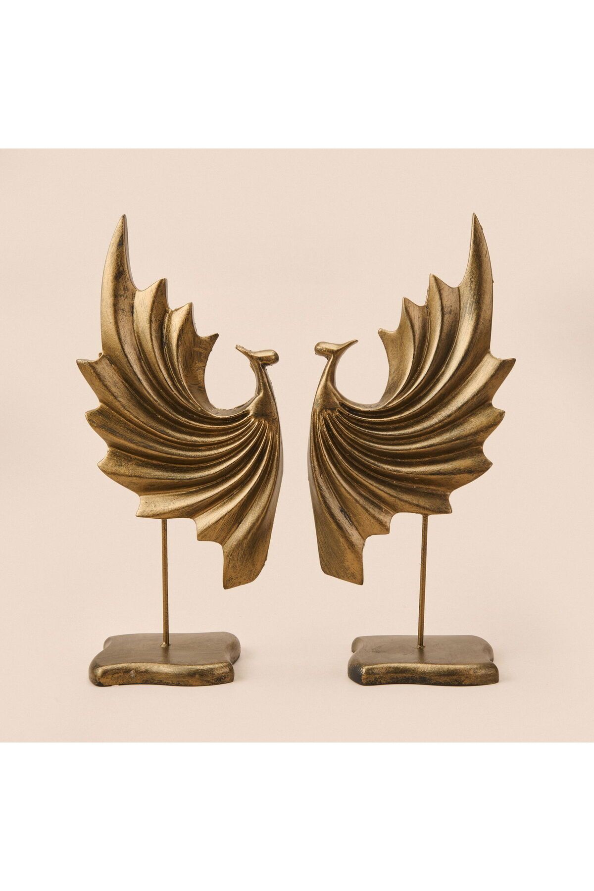 Evidea Dragon 2'li Dekor - Gold - 32 cm
