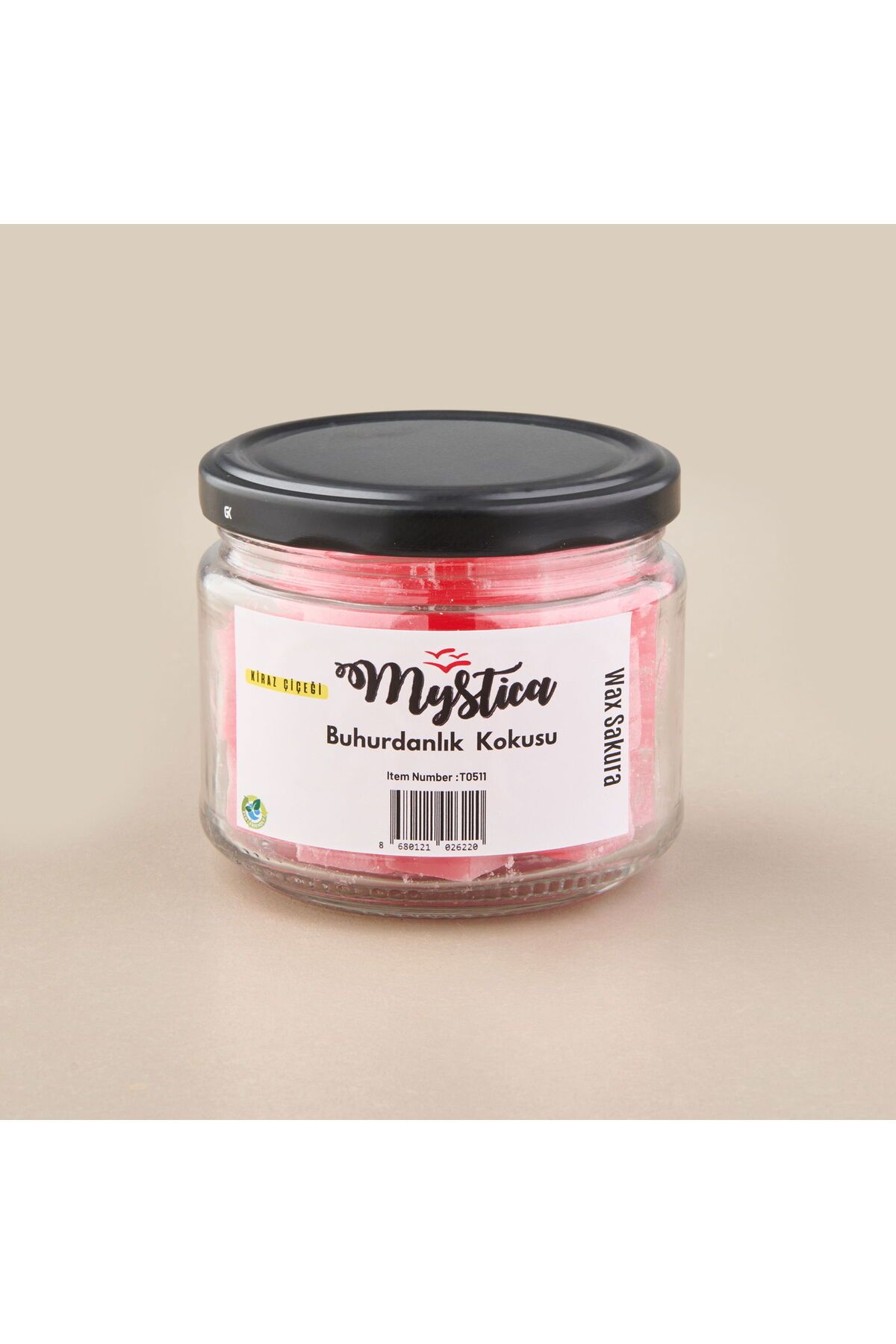 mystica Wax Sakura Küp Buhurdanlık Kokusu - Kırmızı - 7x9 cm