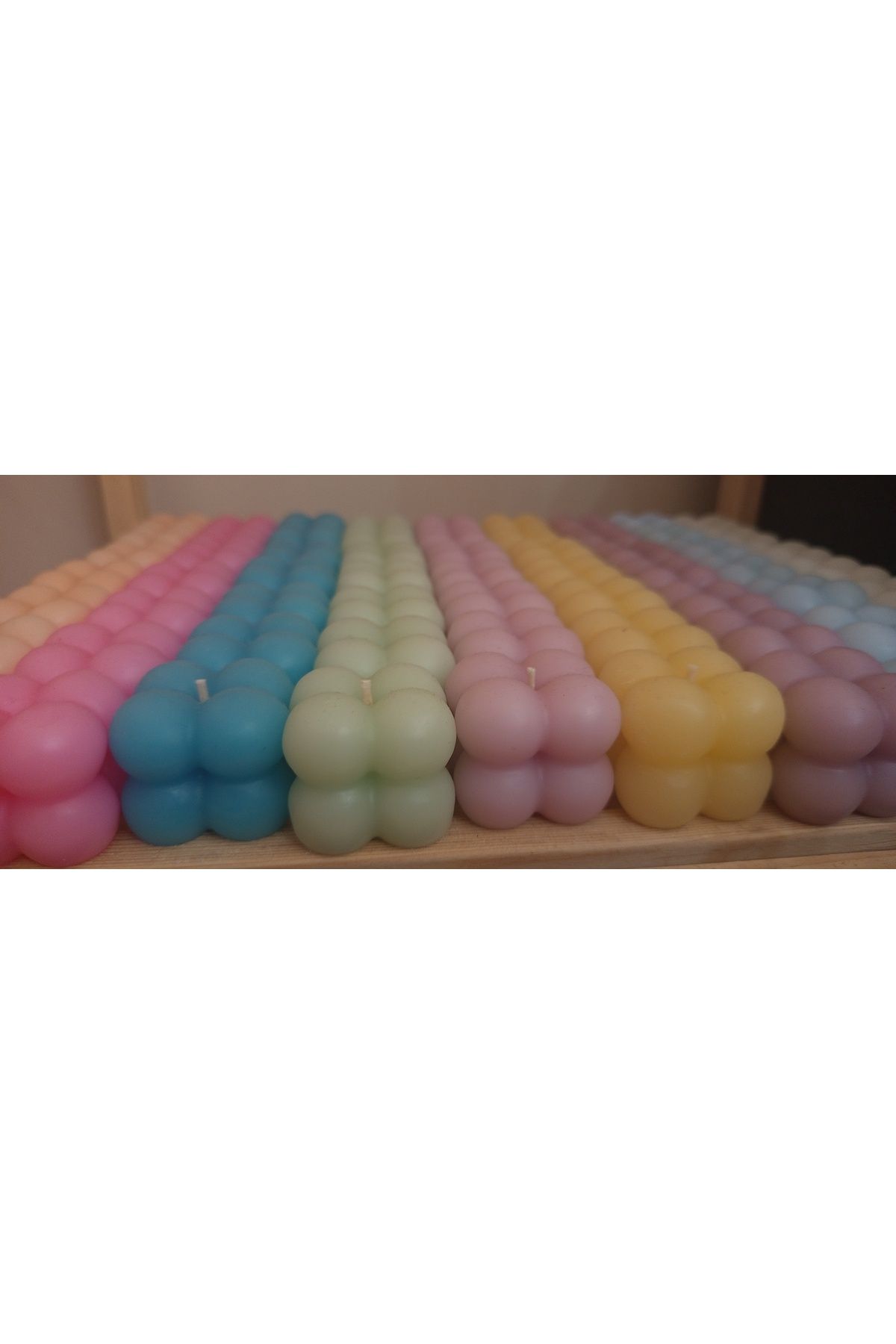 ZEYNSTUFFS HEDİYE EŞYA 10 Adet 5 Soft Renk Özel Mini Bubble Mum Davet Nikah Söz Nişan Kına Hediyeliği