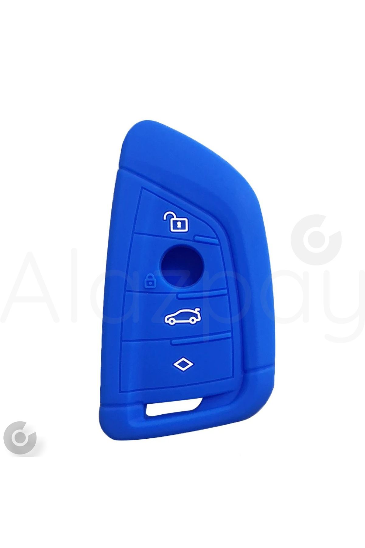 Alazpay Bmw 1 3 5 6 7 Serisi G32 G30 G20 G11 & X1 X3 X5 X6 X7 & Z4 Silikon Anahtar Kılıfı (Mavi)