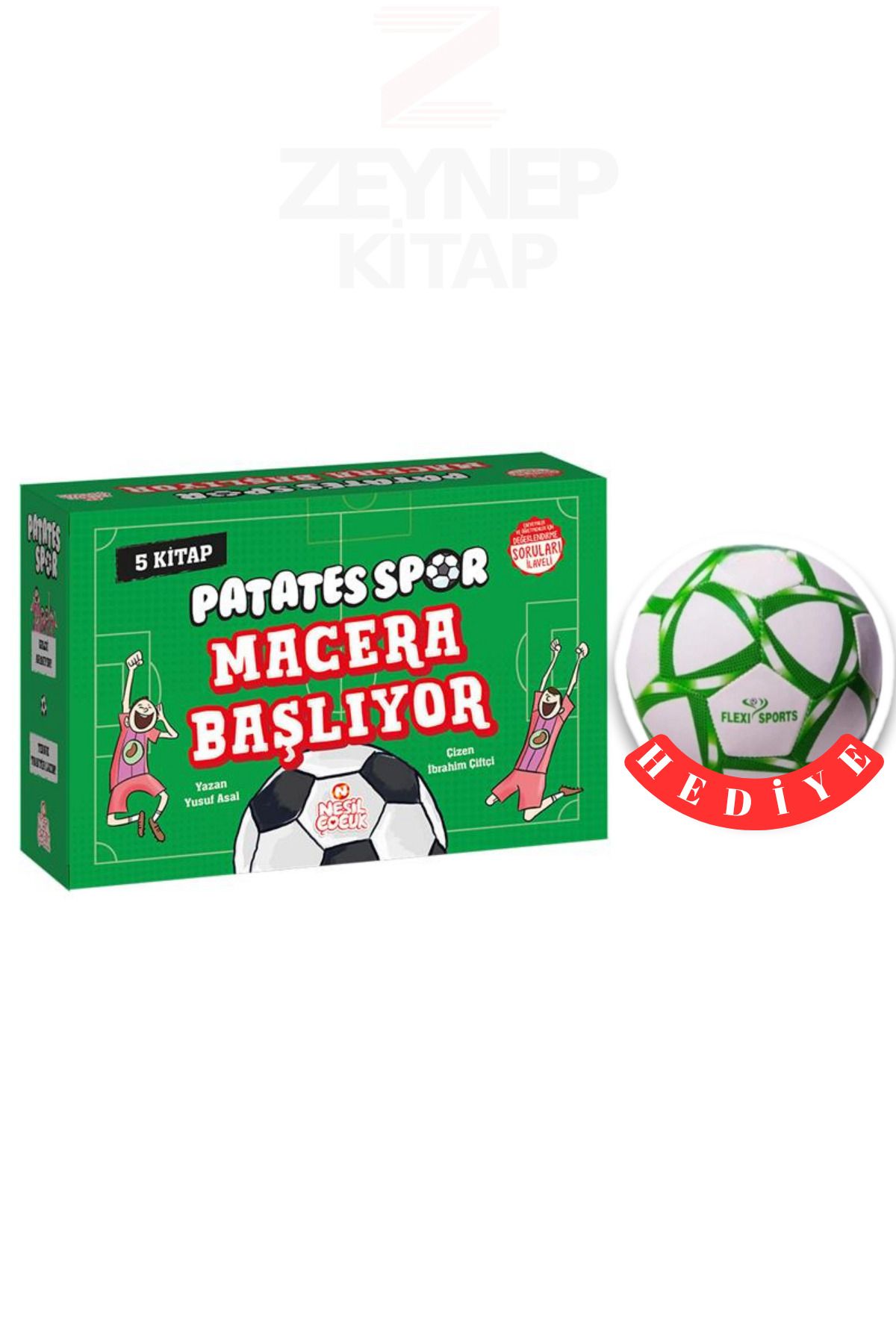 Nesil Yayınları Patatesspor Macera Başlıyor 5 Kitap Set (Futbol Topu Hediye)