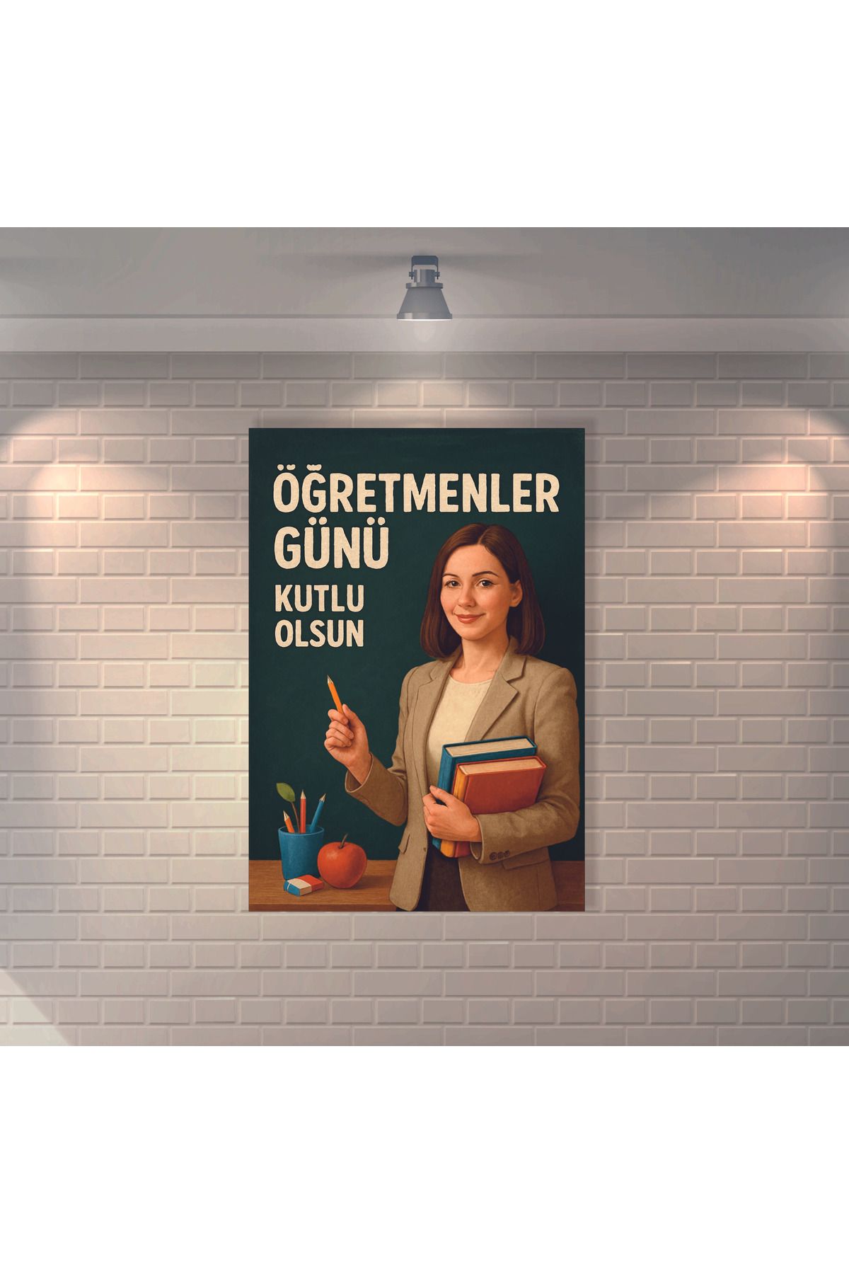 BBO REKLAM Öğretmenler Günü Kutlu Olsun 3 Retro MDF Duvar Dekarasyon Tablosu