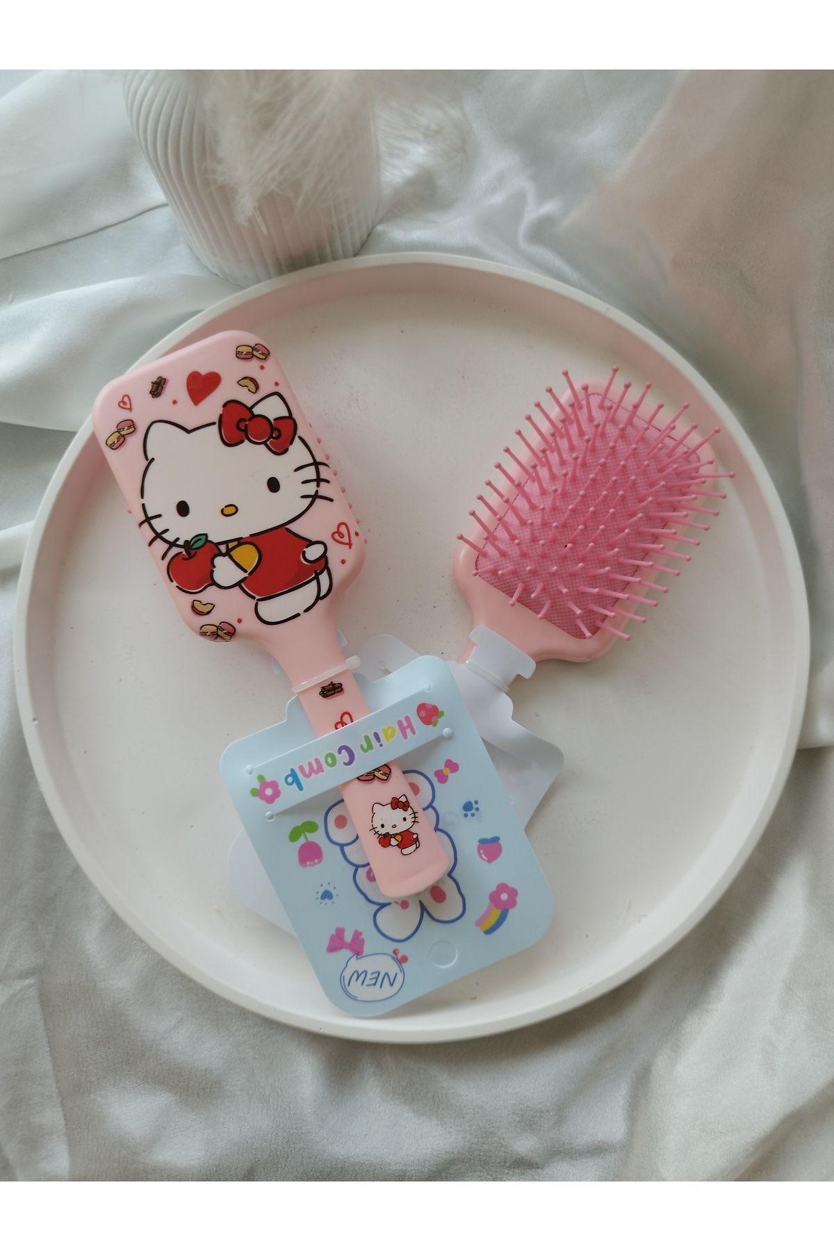 LADYBİRDAKSESUAR Karakterli renkli Çocuk tarağı Dikdörtgen Hellooo kitty