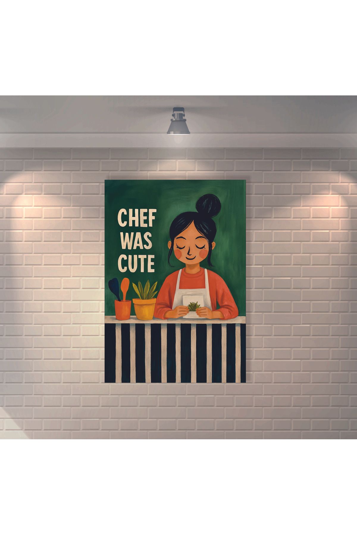 BBO REKLAM Chef Was Cute Retro MDF Duvar Dekarasyon Tablosu