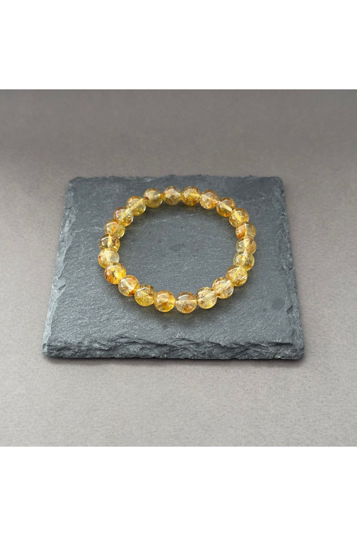 turkuaz&naturelTaşçıMurat1990 8mm Sarı Topaz Doğal Taş Bileklik AAA Üst Kalitede Hakiki Sarı Topaz Taşı