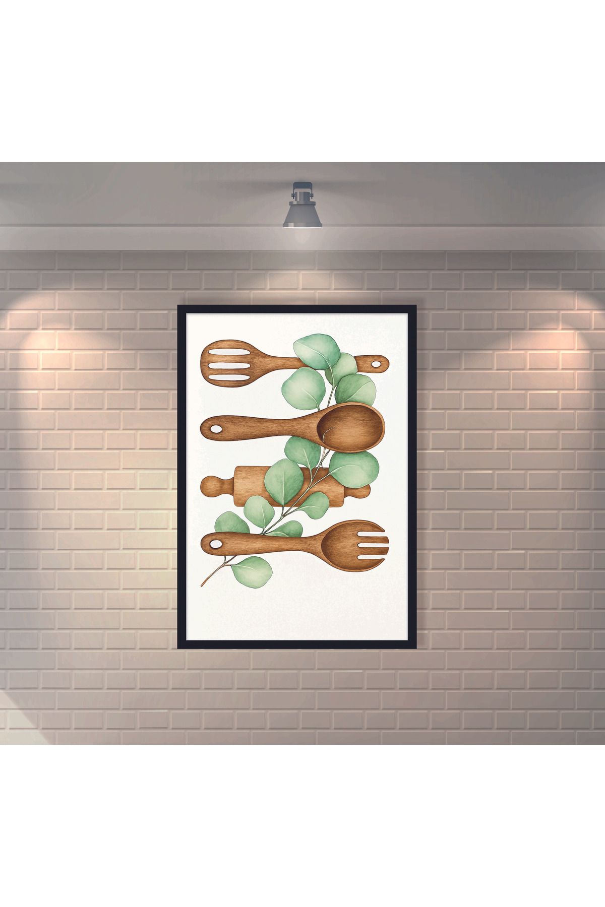 BBO REKLAM Çatal Kaşık Merdane Retro MDF Duvar Dekarasyon Tablosu