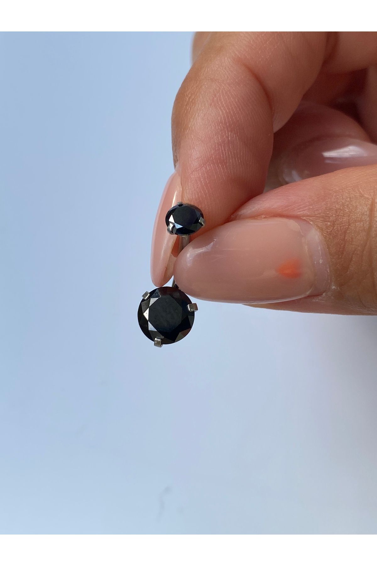 kurukafagift Çelik Göbek Piercing Zirkon Taşlı Model