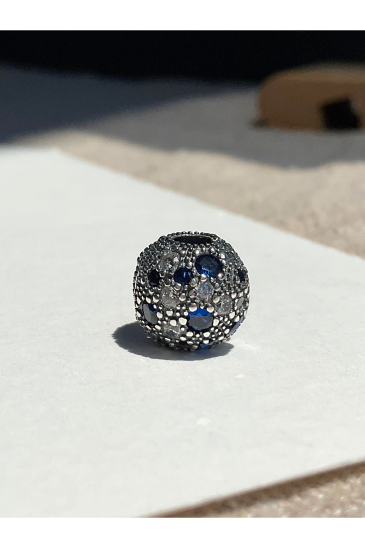 maisonleor Mavi Taşlı Top Klipsli Charm