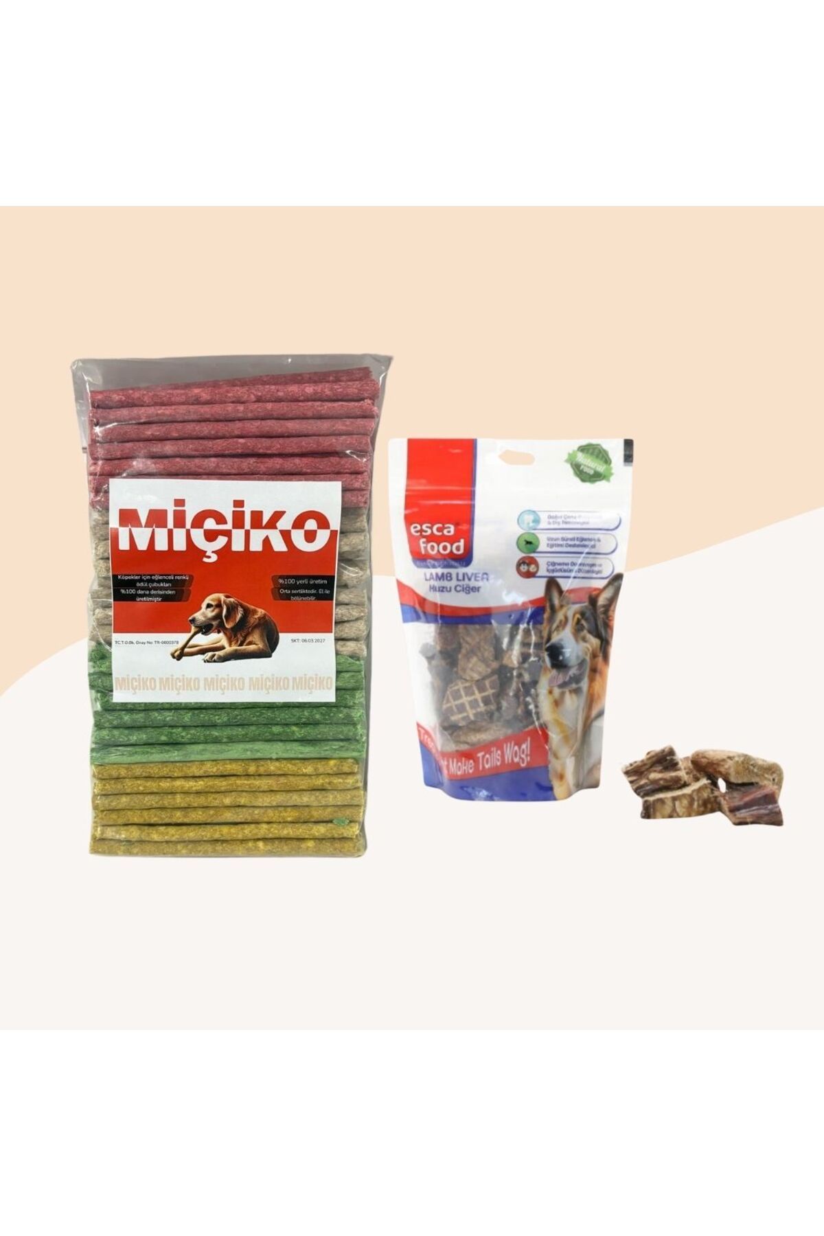 Miçikopet 100Lü Renkli Munchy Köpek Ödülü + Kuzu Ciğer 100 Gr