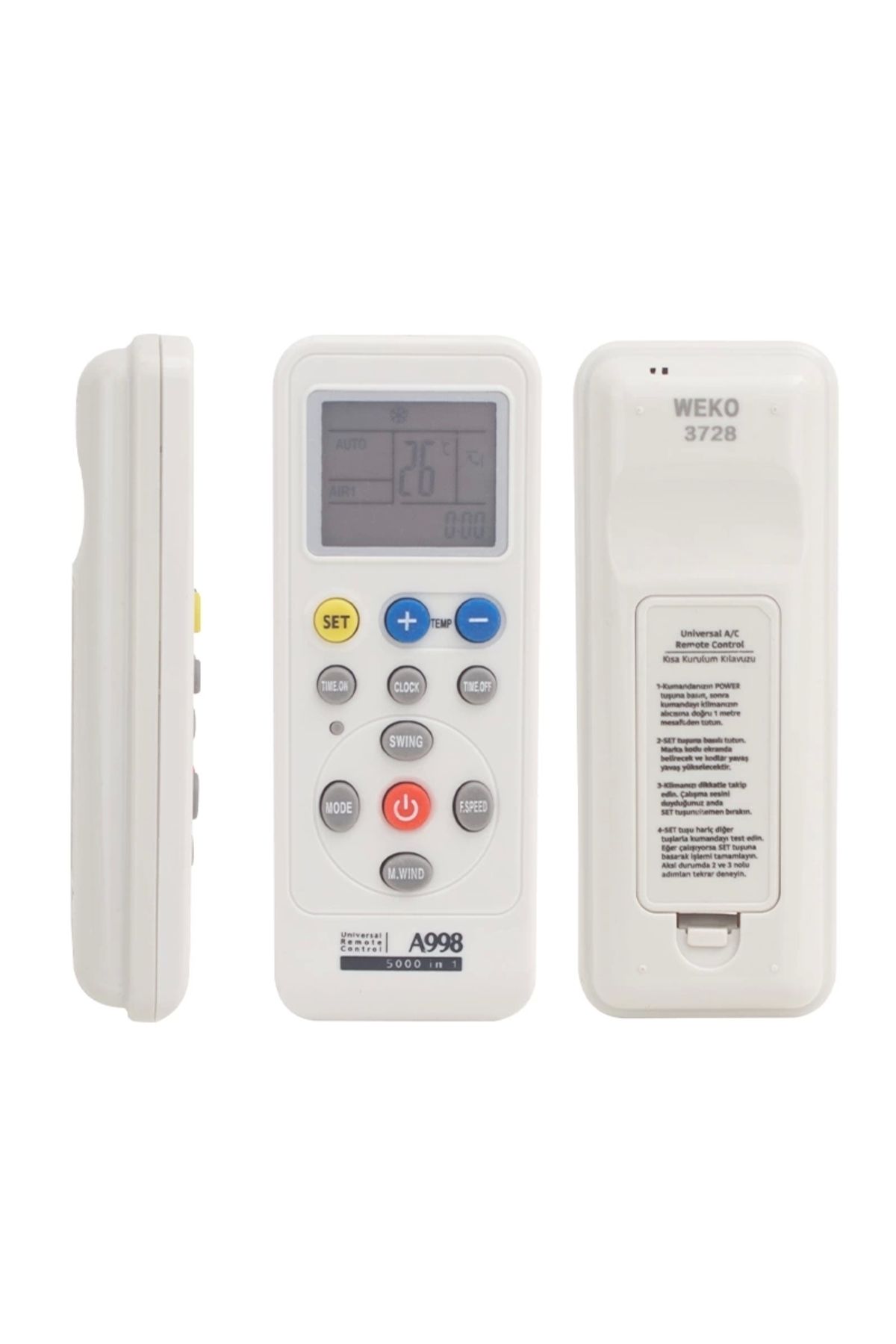 Lenaca Klima Akıllı Kumanda 5000ın1 Unıversal Tüm Modeller A/c A998 (3728=33368)