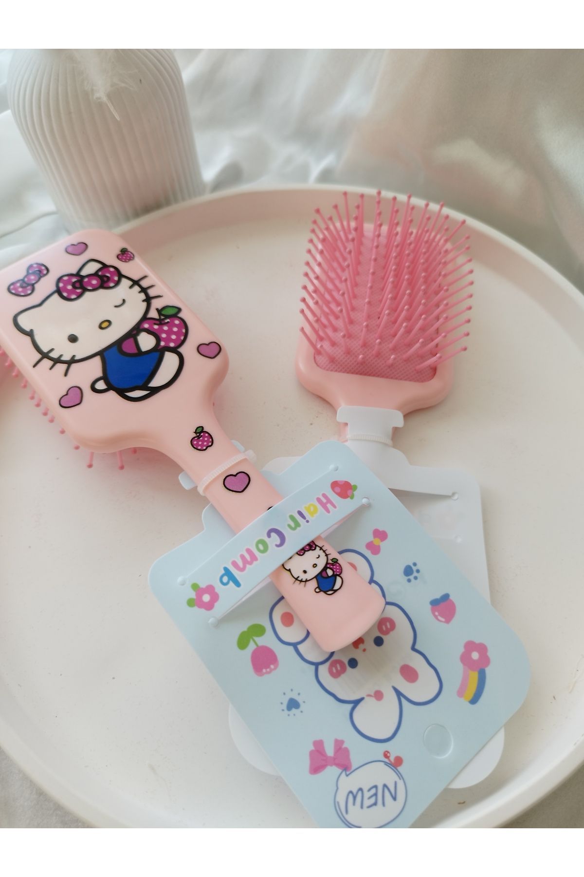 LADYBİRDAKSESUAR Karakterli renkli Çocuk tarağı Dikdörtgen Hellooo kitty