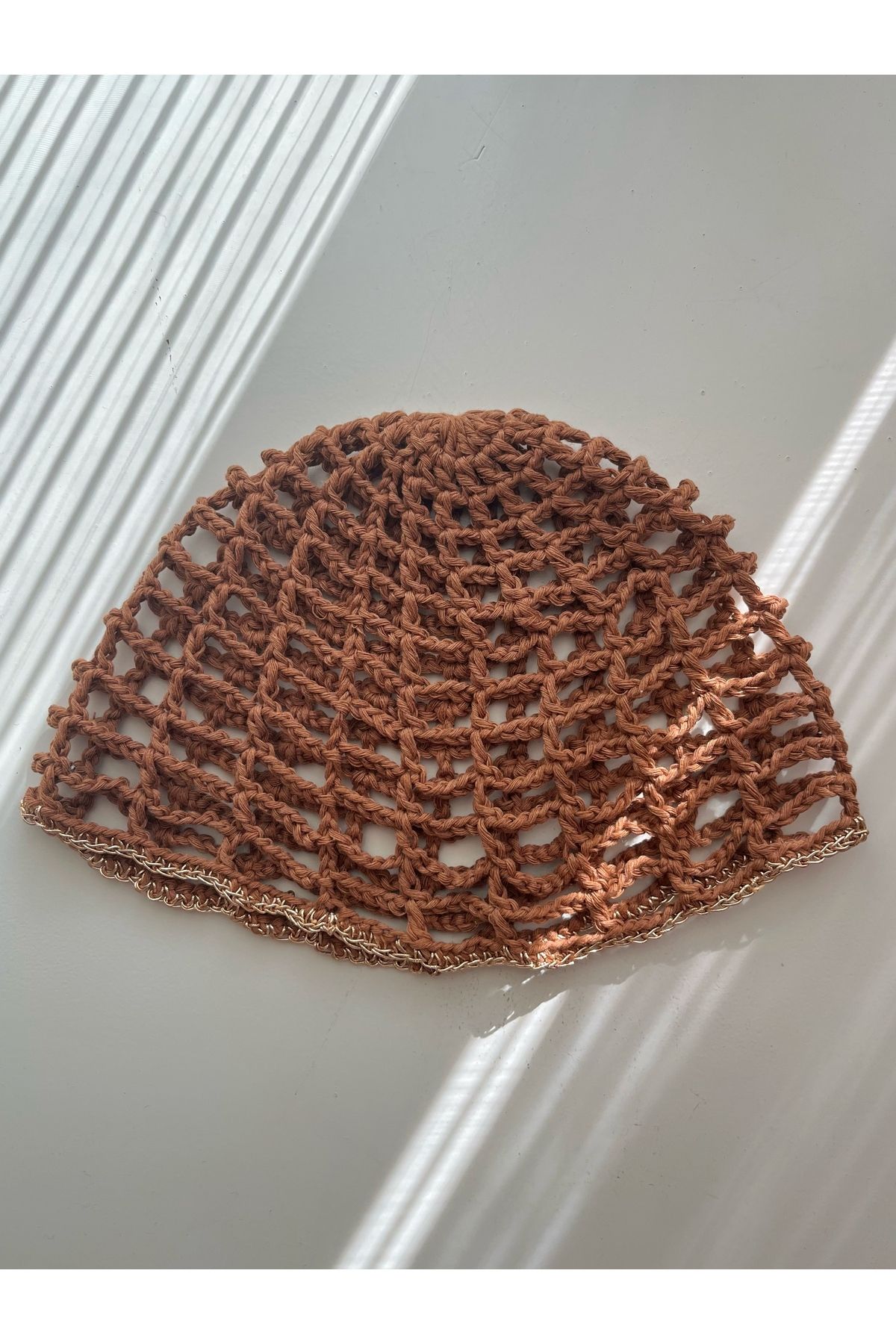 Poshy Atelier File Şapka Kroşe El Örgüsü Yazlık Saç Aksesuarı