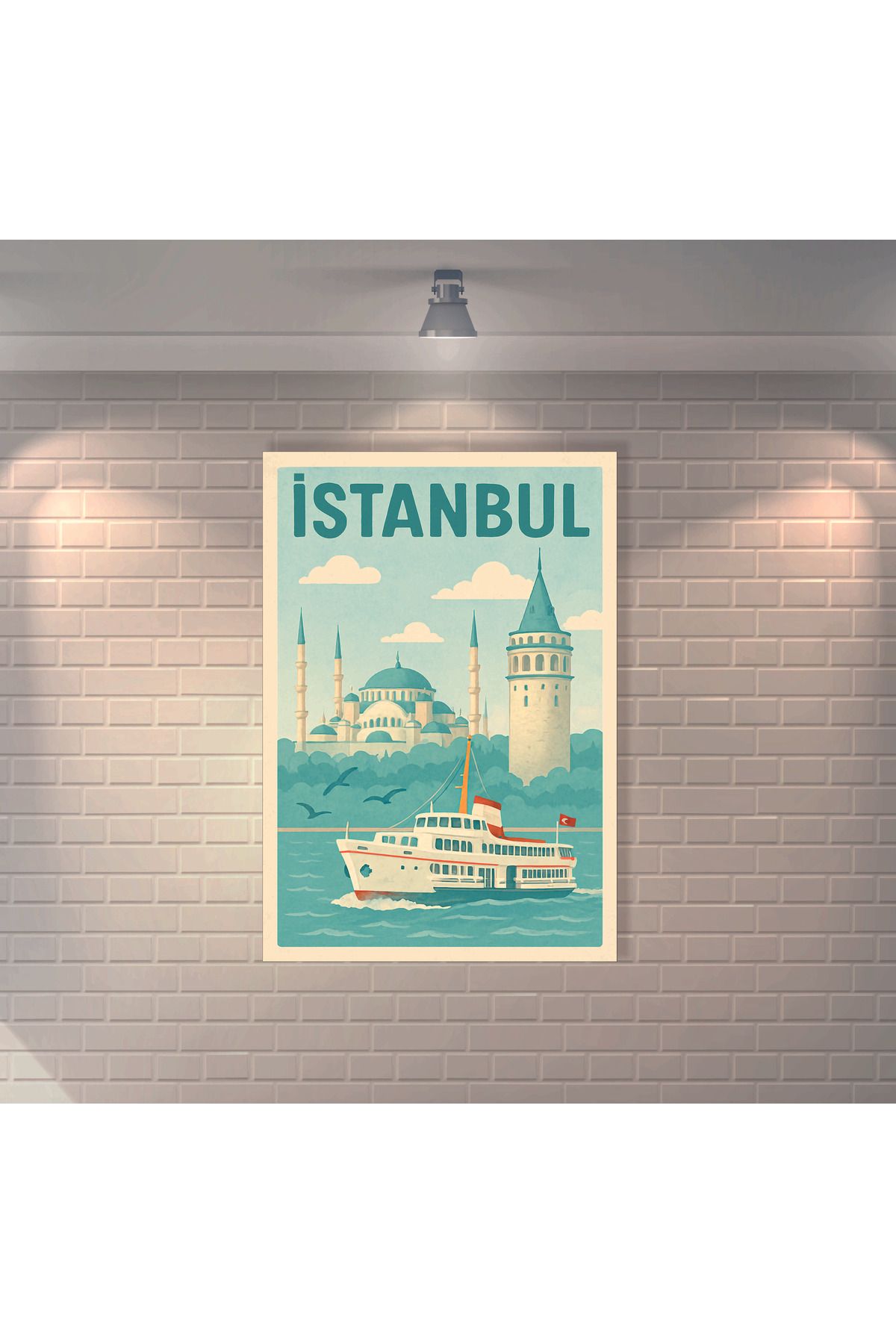 BBO REKLAM İstanbul Galata Kulesi ve Ayasofya Retro MDF Duvar Dekarasyon Tablosu
