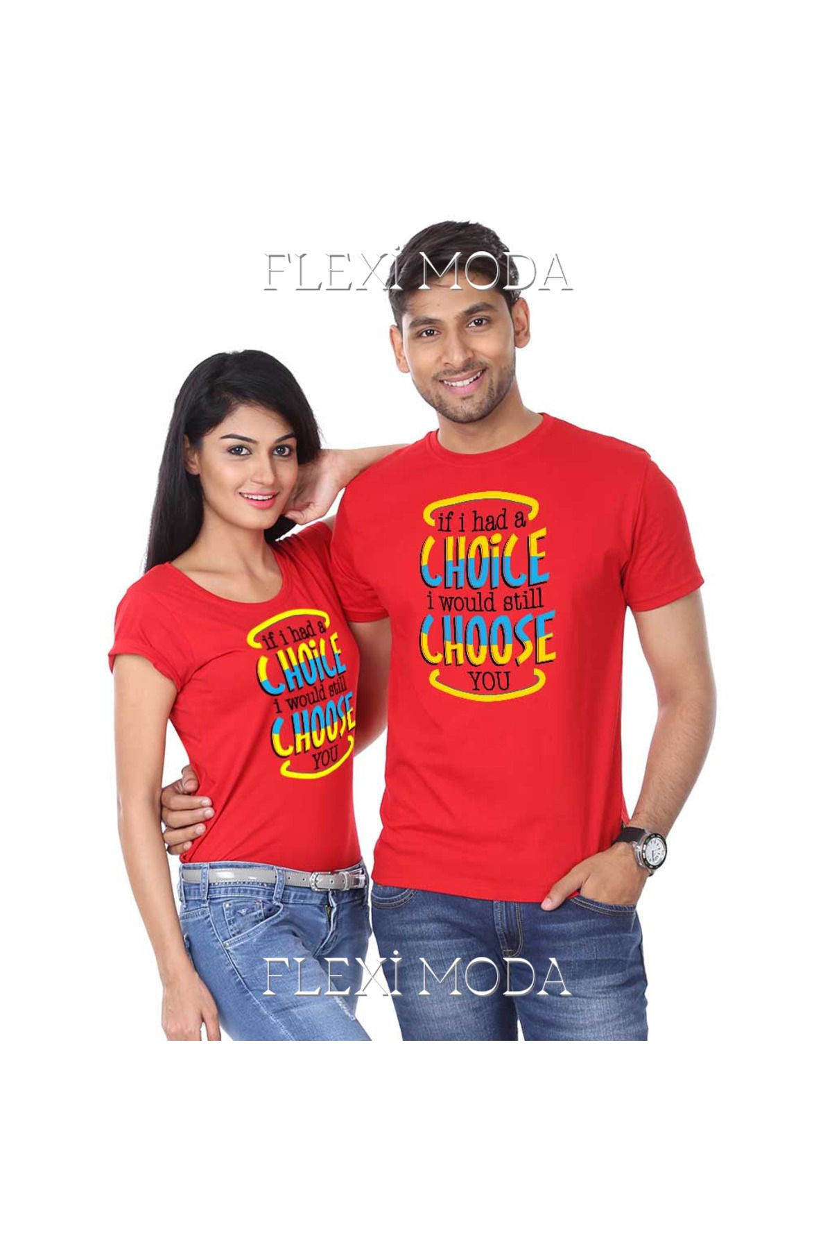 Hunors Sportswear & Company If I had choice I would still Choose you Yazılı Sevgili Çift Kombini Oversize 2'li Tişört