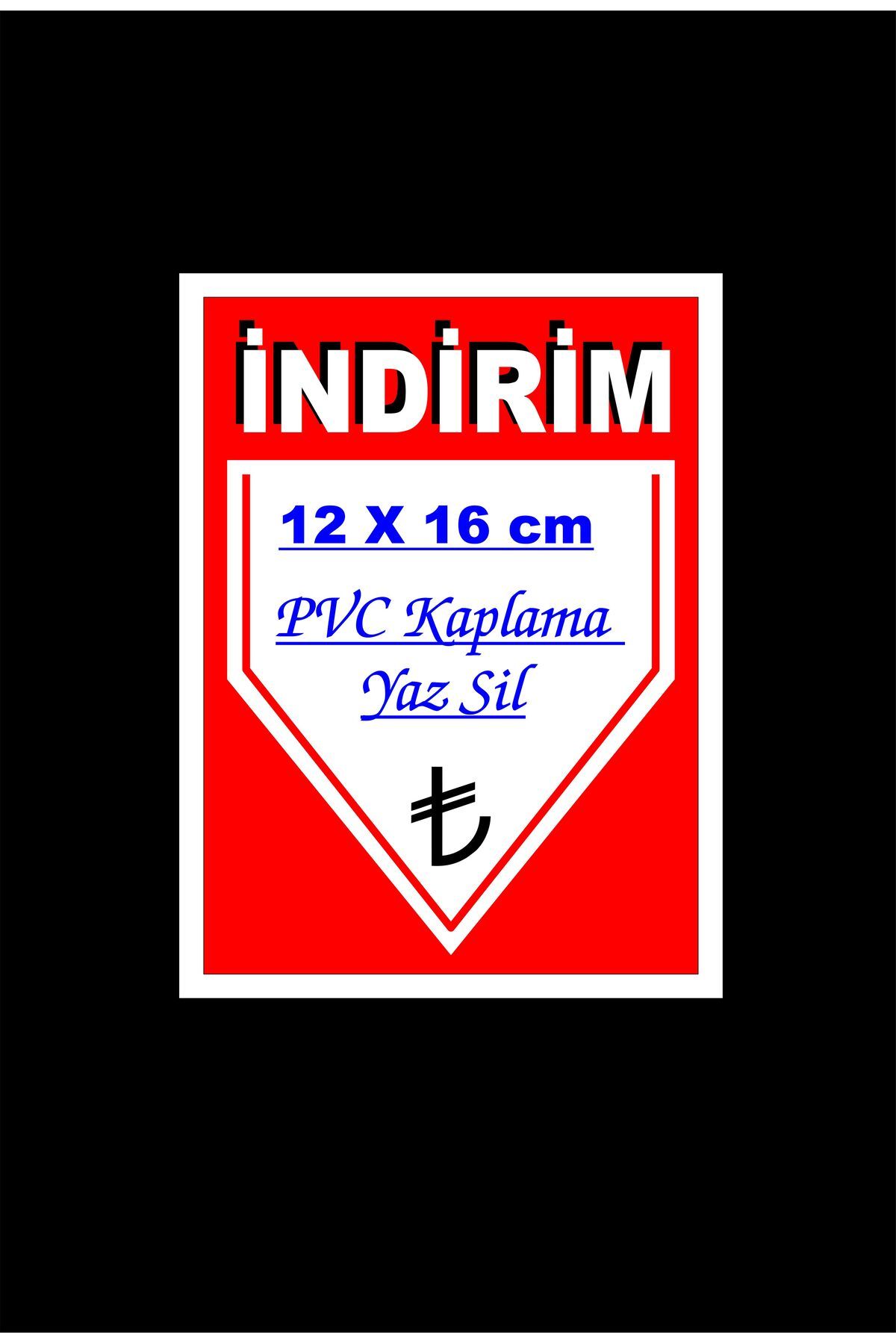 CYS ETİKET Pvc Laminasyon Kaplamalı 12 X 16 Cm OK ŞEKLİNDE Indirim Promosyon Fiyat Etiketi 25 Adet