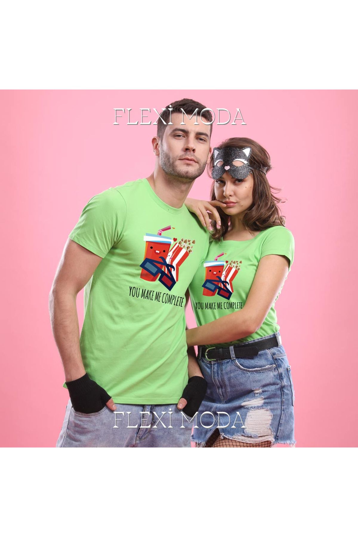 Hunors Sportswear & Company Perfect Combo, Couples Yazılı Sevgili Çift Kombini Oversize 2'li Tişört