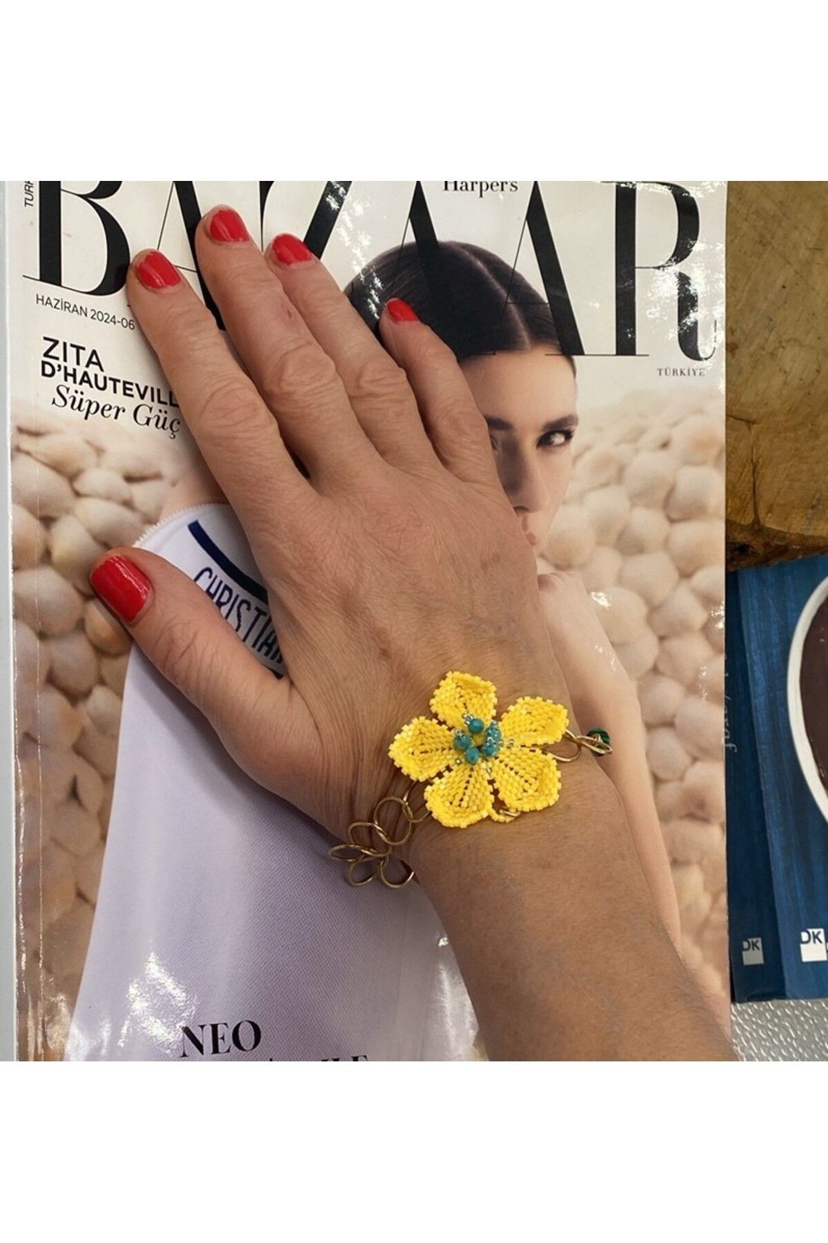 iz jewelry MİYUKİ ÇİÇEKLİ GÜMÜŞ BİLEKLİK
