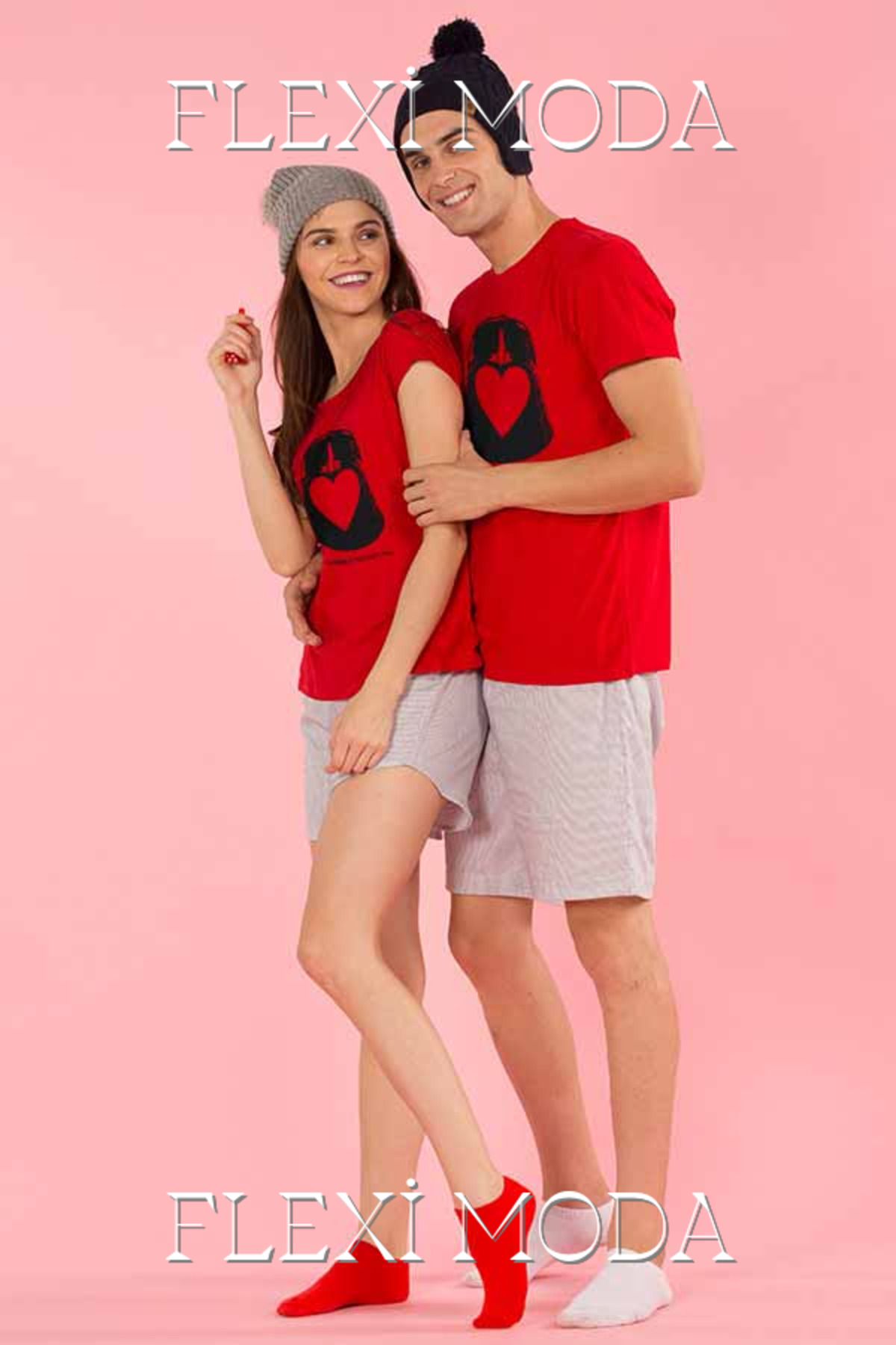 Hunors Sportswear & Company The Force Is Strong Temalı Sevgili Çift Kombini Oversize 2'li Tişört