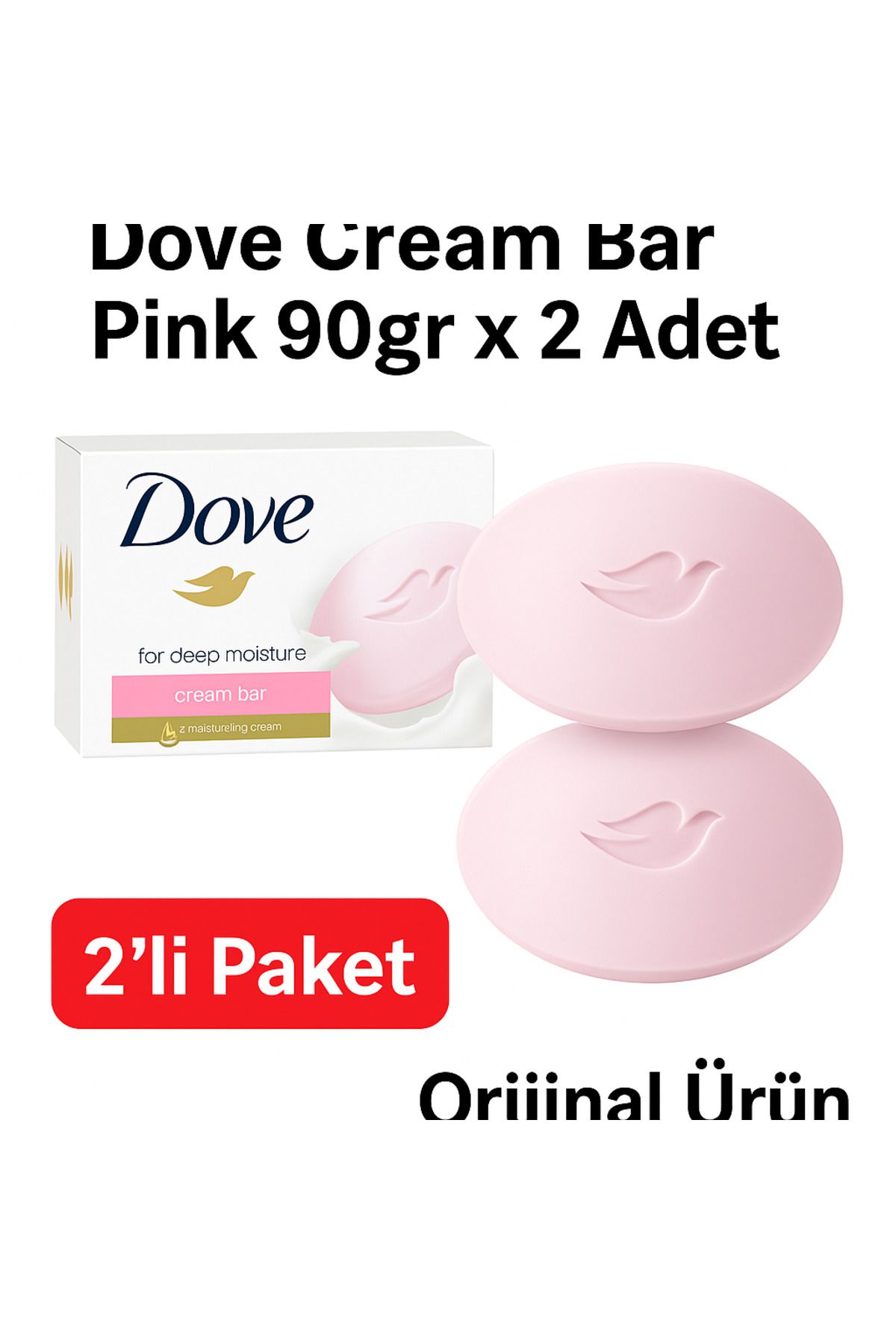 Dove Cream Bar Pink 90 gr x 2 Adet Katı Sabun