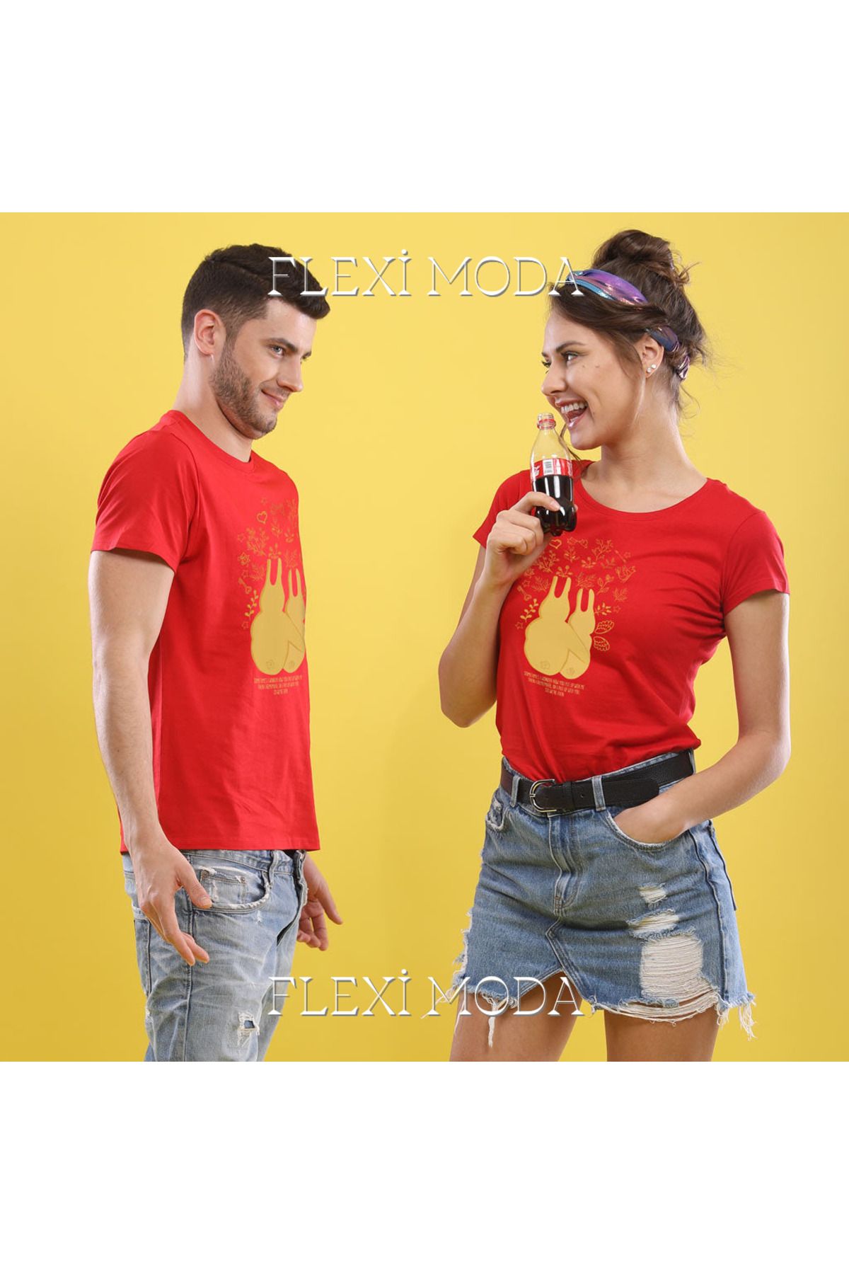 Hunors Sportswear & Company Sometimes I Wonder Temalı Sevgili Çift Kombini Oversize 2'li Tişört