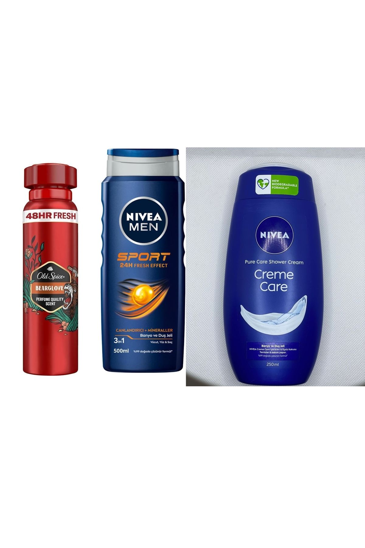 Old Spice Erkeklere Özel Duş Set Bearglove Sprey Deo - Banyo ve Duş Jeli