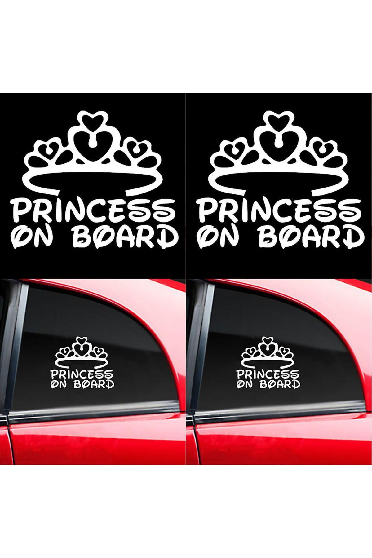 hediyenebak Princess On Board Araba, Motorsiklet, Kask, Laptop, Cam Sticker 17x14 Cm