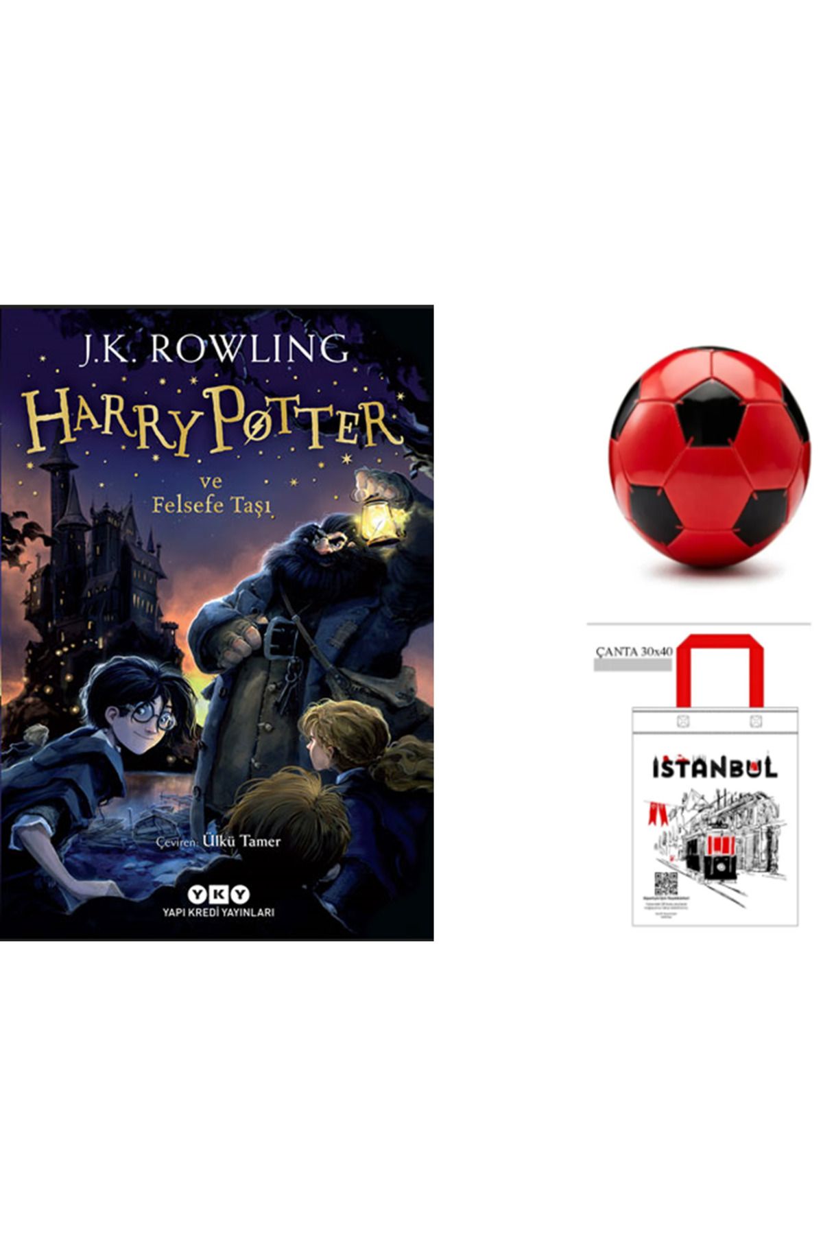 Yapı Kredi Yayınları Harry Potter ve Felsefe Taşı Futbol topu ve bez çanta hediyeli