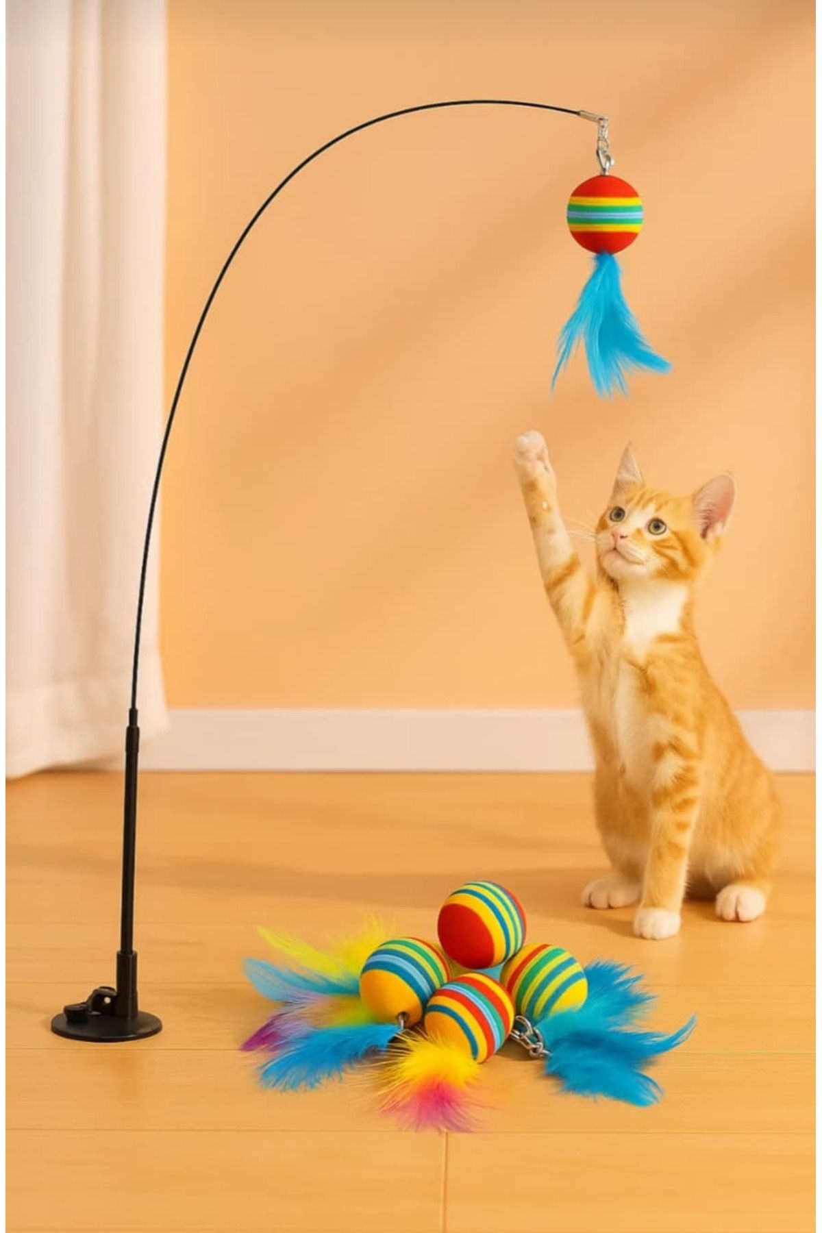 Petesia Vantuzlu Tüylü Toplu Kedi Oltası